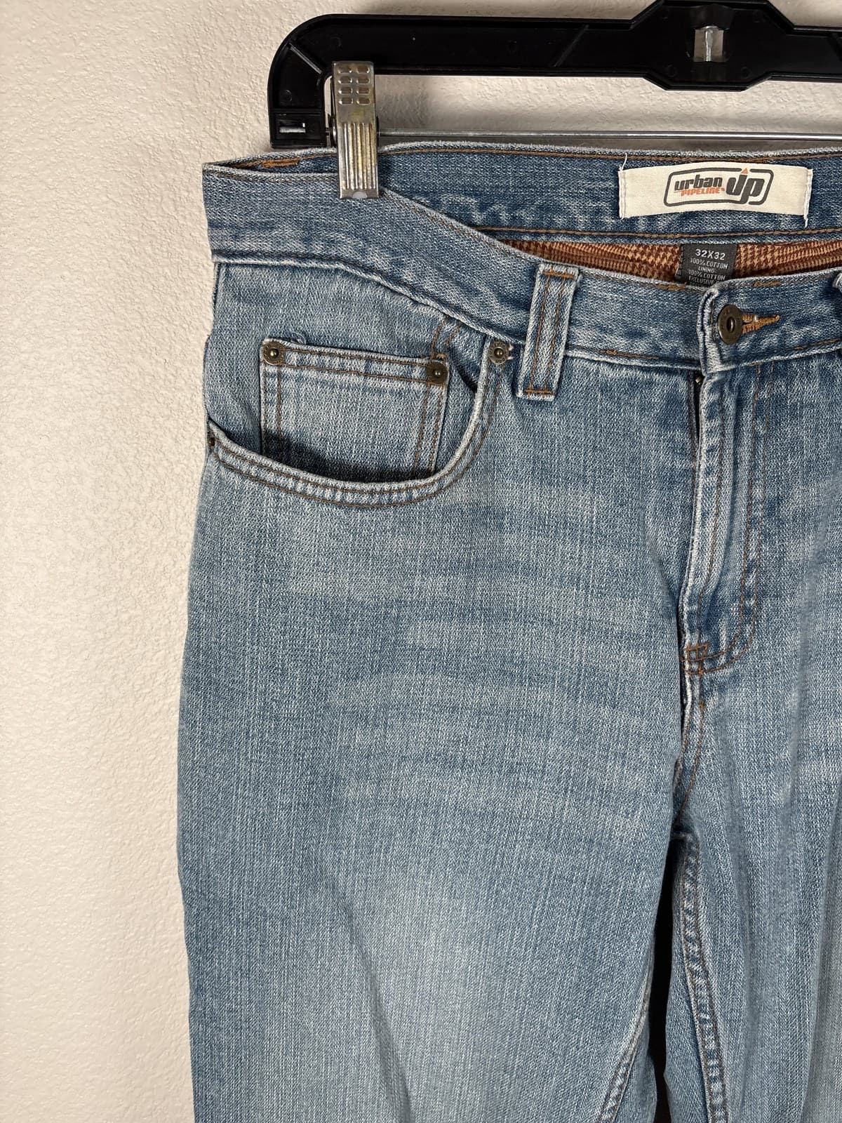 Urban Pipeline Lined Jeans Mens 32x32 Blue Denim Max Flex Slim Straight - Thumbnail 5