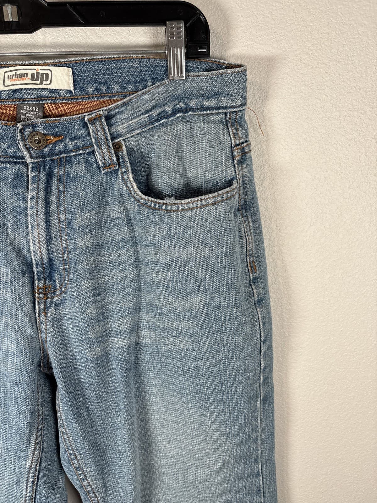 Urban Pipeline Lined Jeans Mens 32x32 Blue Denim Max Flex Slim Straight - Thumbnail 4