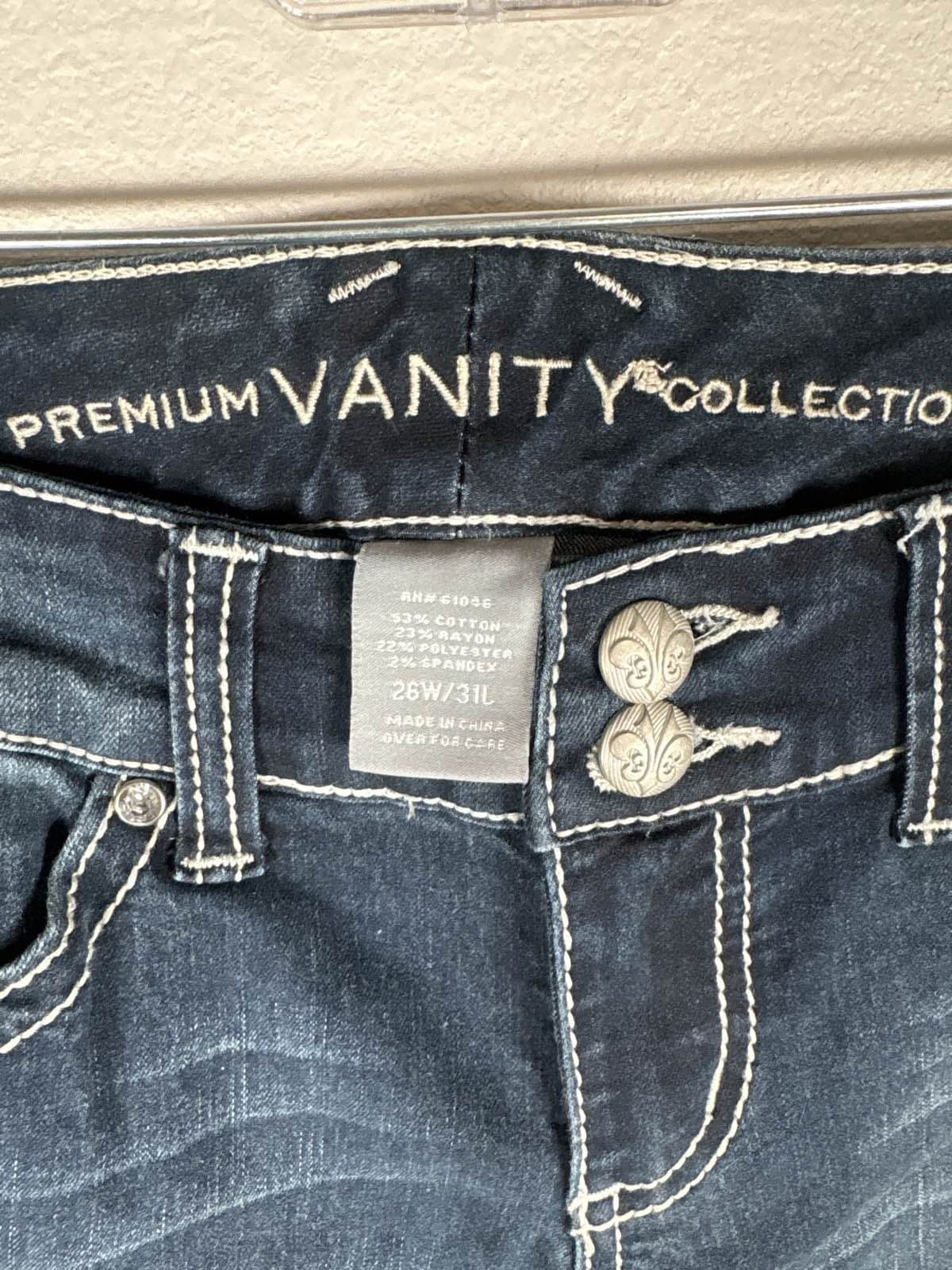 Vanity Collection Women's CurvyBlue Denim Jeans 26W/31L Embellished - Thumbnail 2