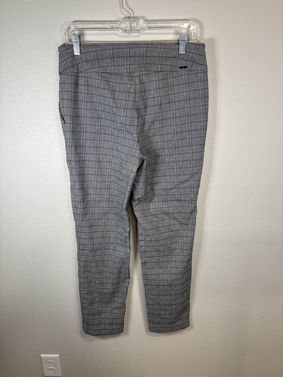 S.C. & CO. Women's Plaid Tummy Control Pull On Pants LG Stretch - Thumbnail 2