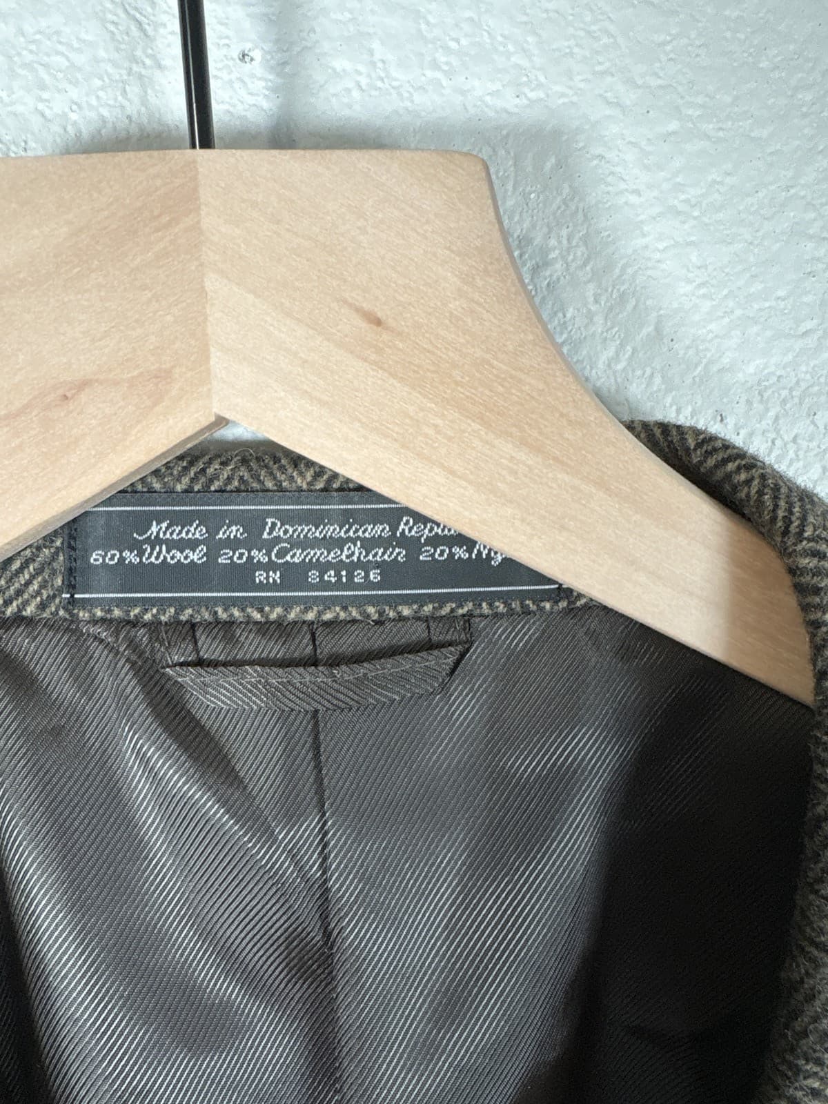 Yves Gerard Men's Brown Herringbone Wool Silk Blazer Sport Coat Jacket 44 L - Thumbnail 6