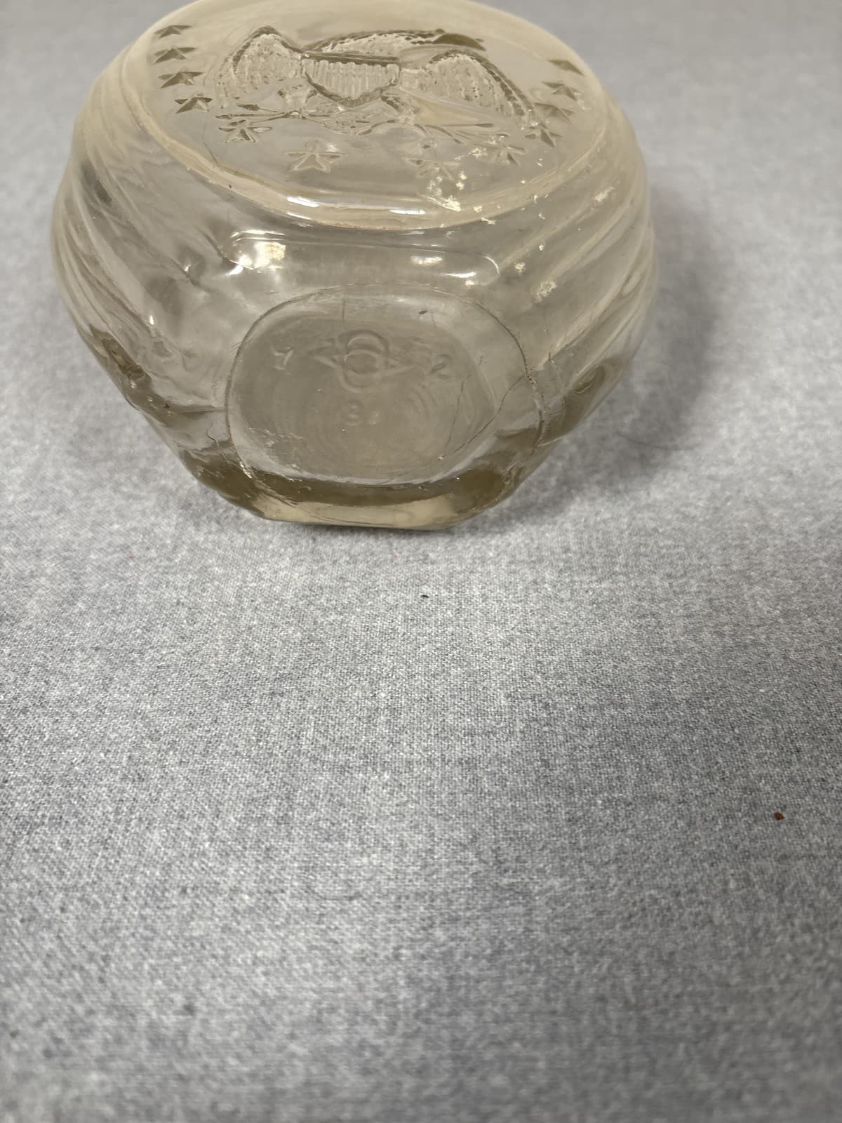Vintage George Washington 1732-1932 Commemorative Glass Bottle Flask - Thumbnail 3