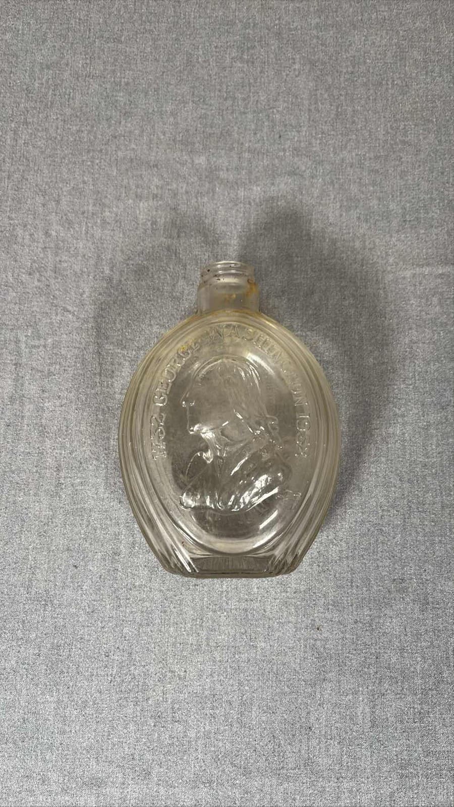 Vintage George Washington 1732-1932 Commemorative Glass Bottle Flask