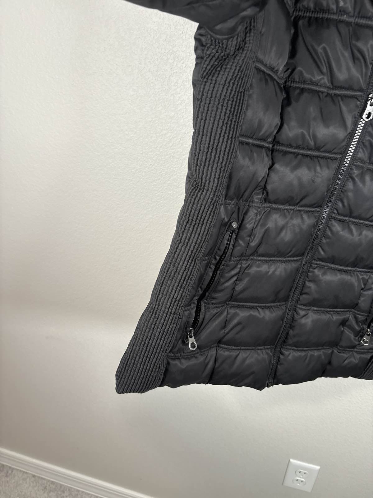 Nautica Womens Black Puffer Jacket Faux Fur Collar Full Zip M Winter Coat - Thumbnail 7