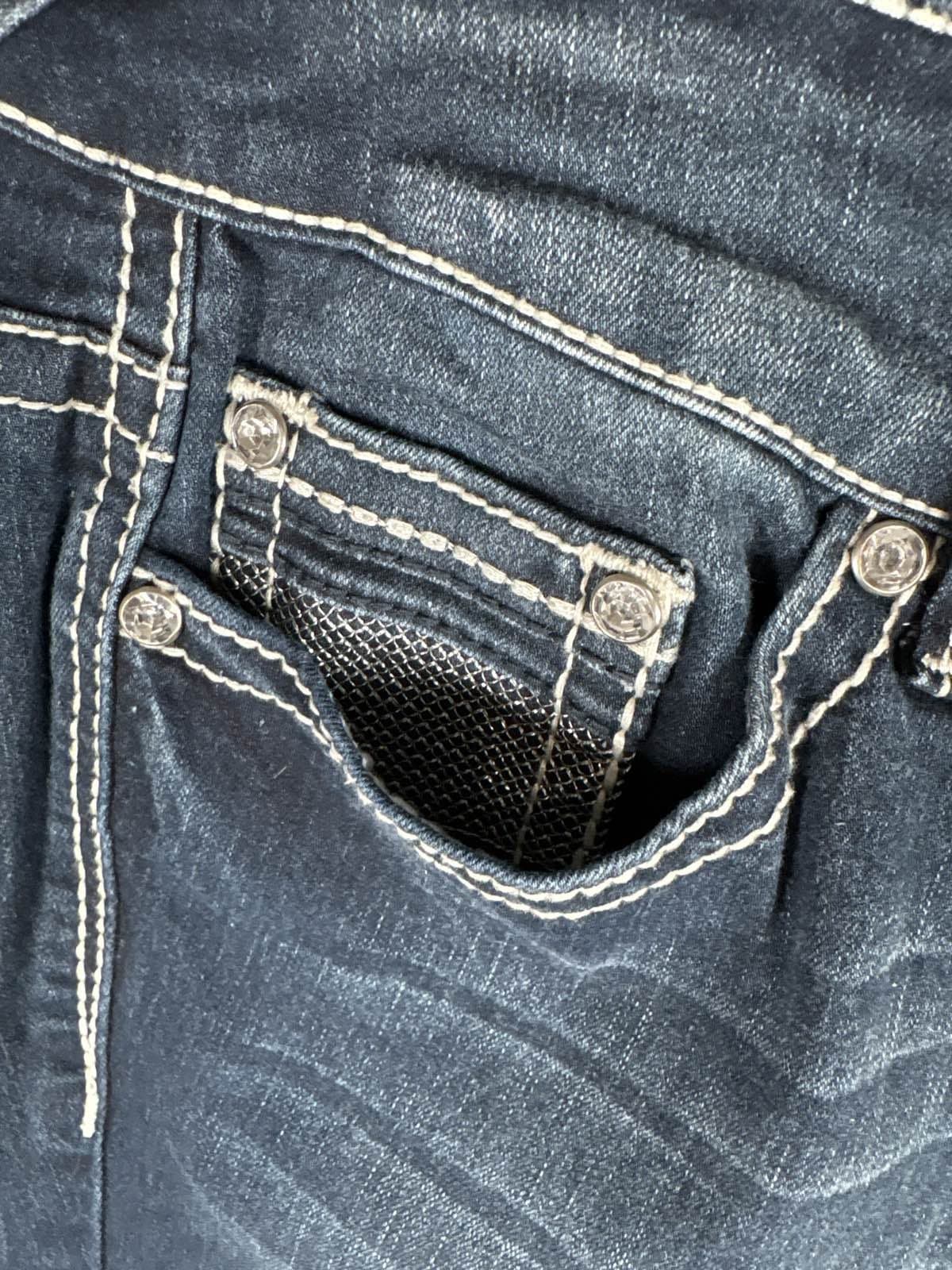 Vanity Collection Women's CurvyBlue Denim Jeans 26W/31L Embellished - Thumbnail 4