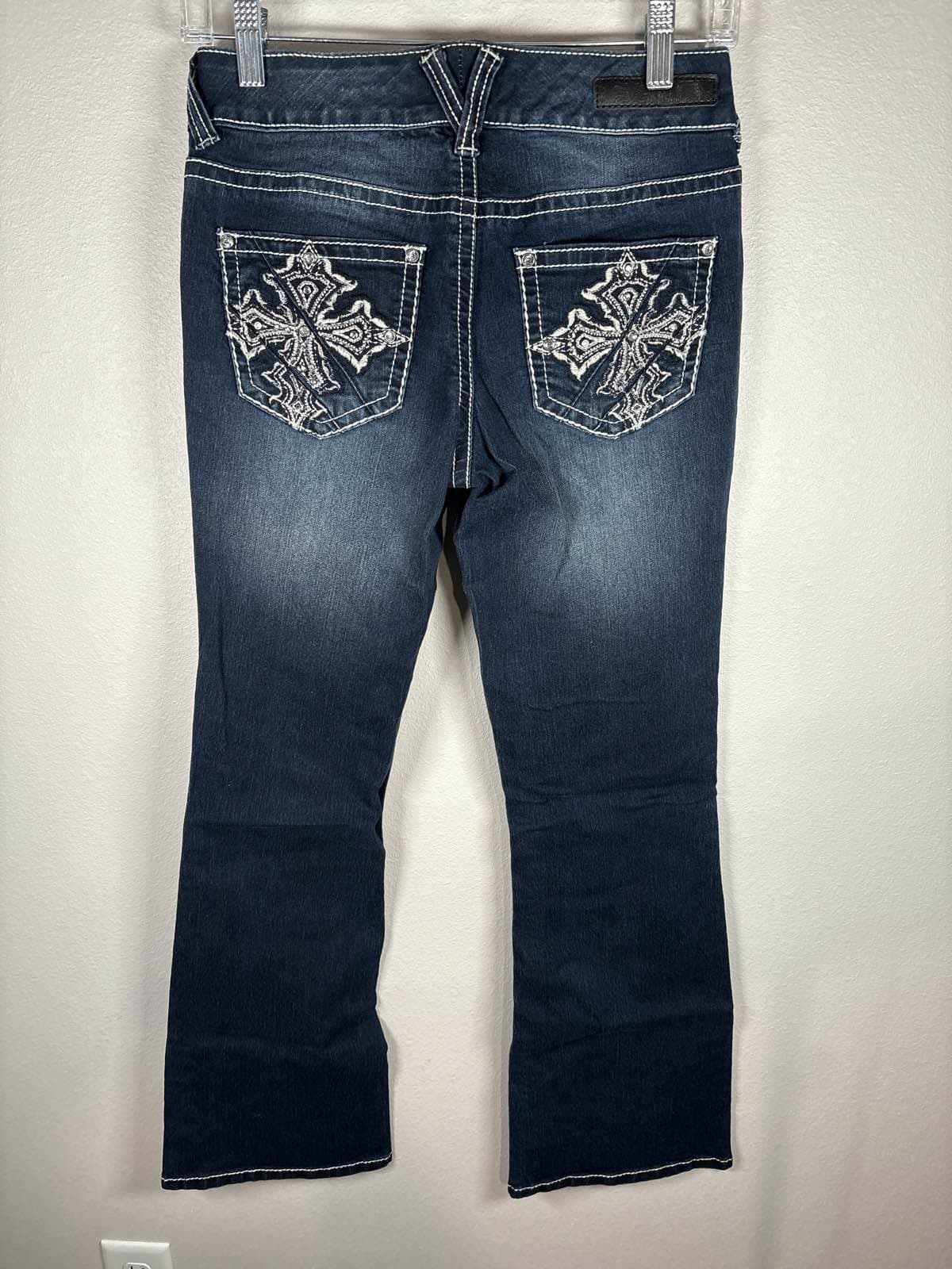 Vanity Collection Women's CurvyBlue Denim Jeans 26W/31L Embellished - Thumbnail 6