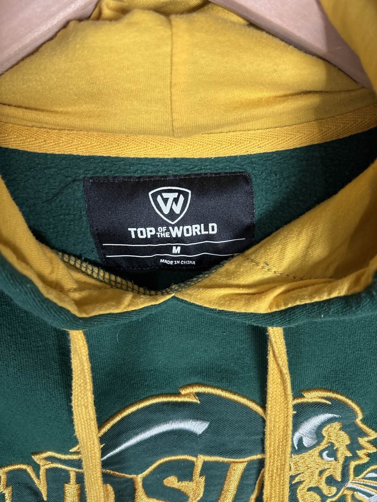 NDSU Bison Hoodie Pullover Unisex Green Yellow Size M - Thumbnail 2