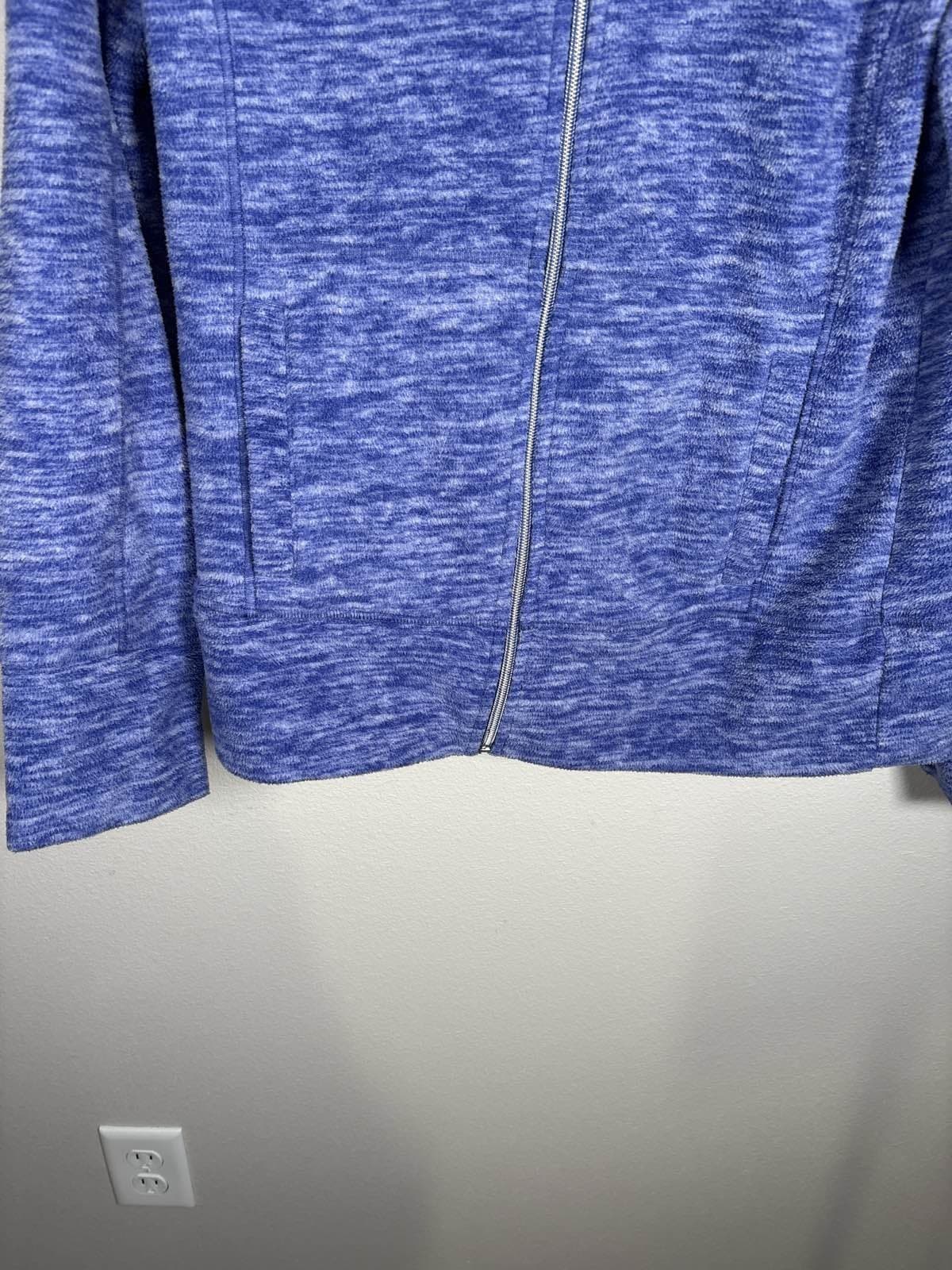 Calvin Klein Performance Blue Space Dye Fleece Full Zip Hoodie Small - Thumbnail 4