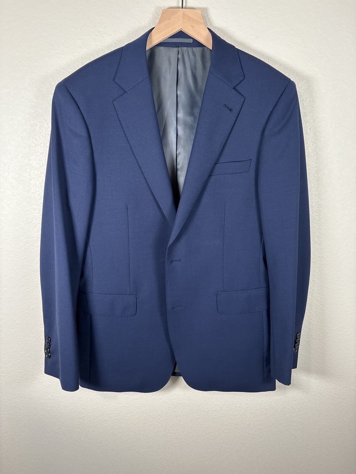 Giles & Jasper Men's Blue Wool Suit Jacket Blazer 35 R - Thumbnail 4