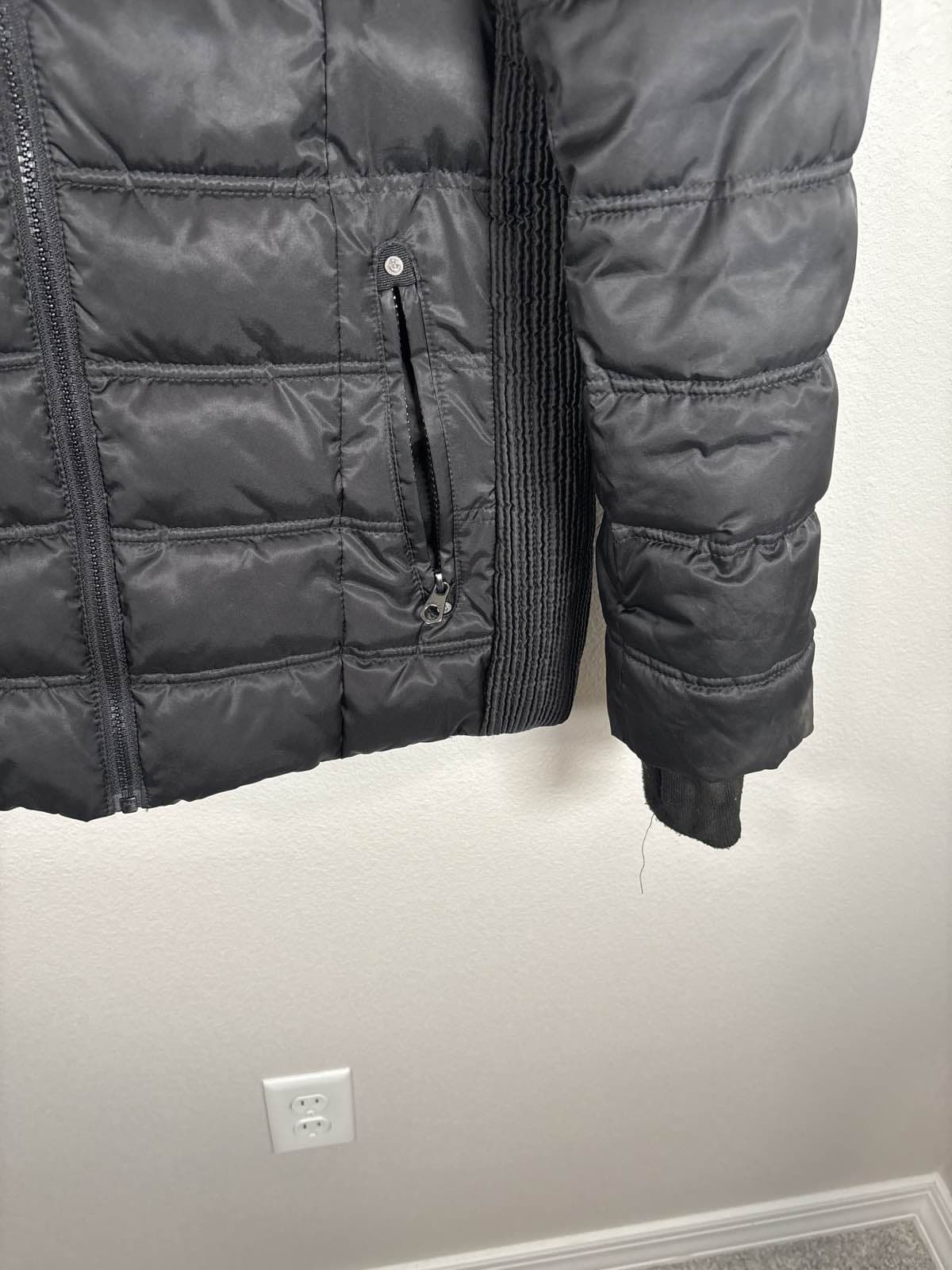 Nautica Womens Black Puffer Jacket Faux Fur Collar Full Zip M Winter Coat - Thumbnail 5
