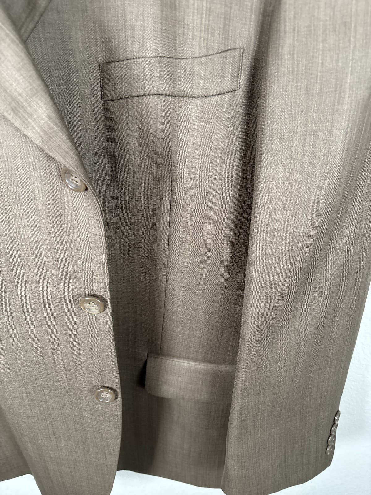 Caravelli Superior 150s Men's Brown Pinstripe Suit Jacket 44S - Thumbnail 4