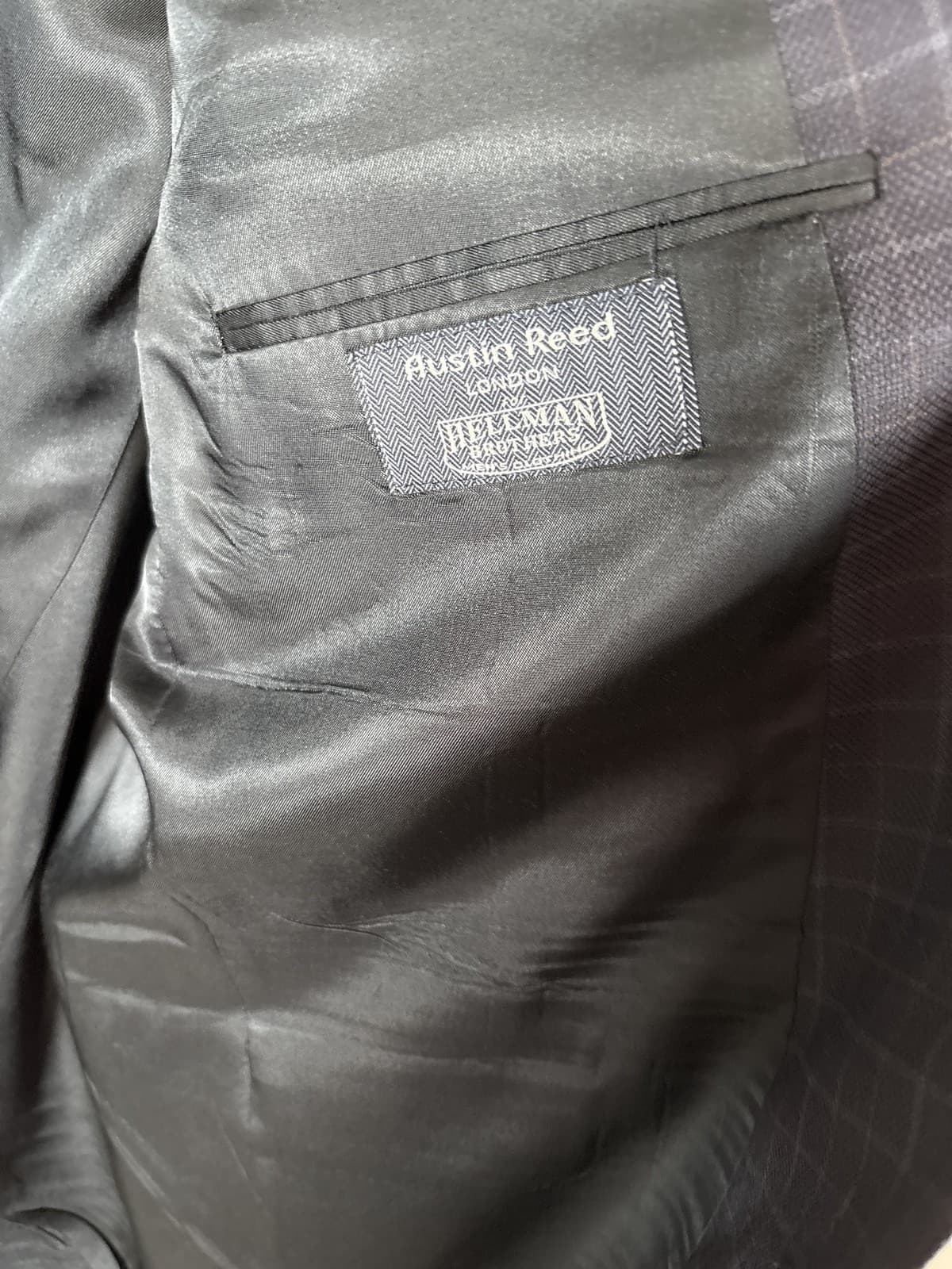 Austin Reed London Hellman Men's Plaid Wool Blazer Sport Coat 46 R Made In USS - Thumbnail 3