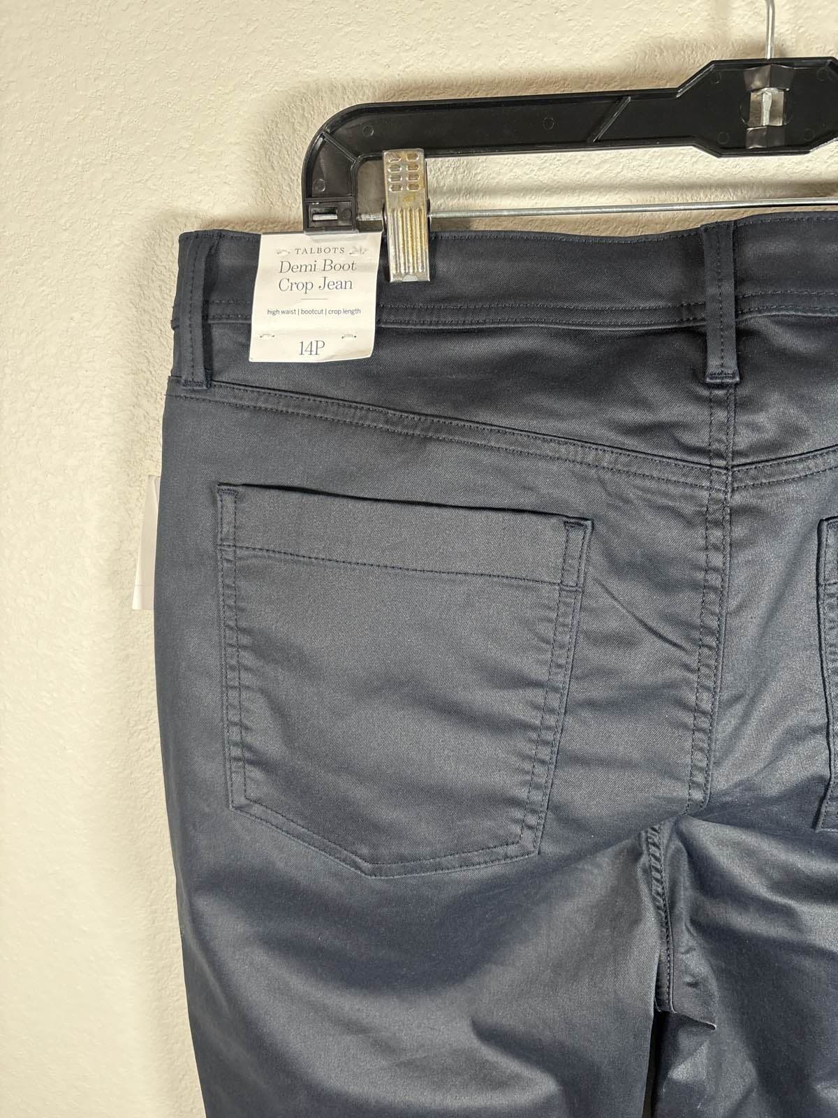 Talbots Women's Dark Blue 14P Demi Boot Crop Jeans NWT - Thumbnail 7