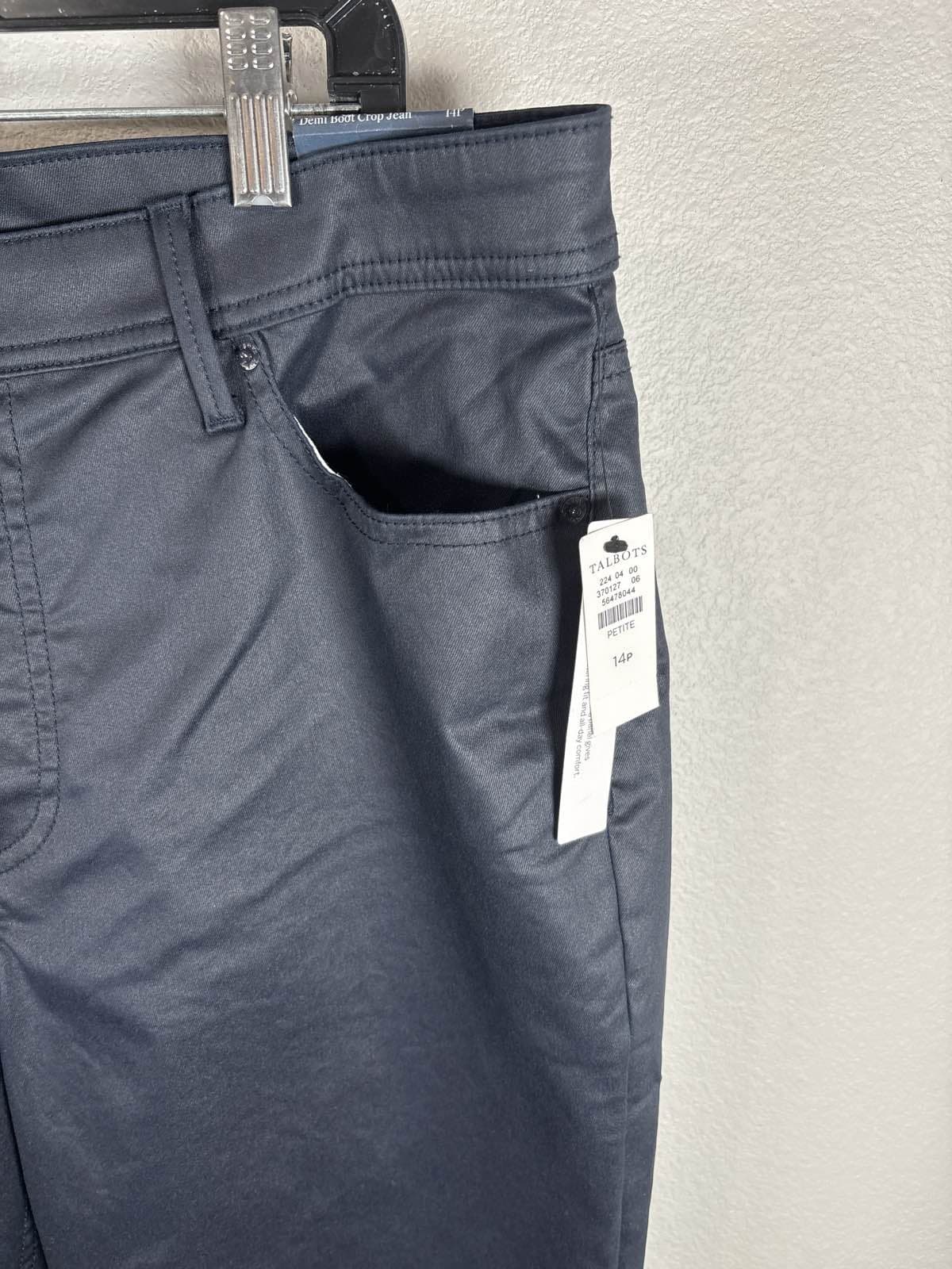 Talbots Women's Dark Blue 14P Demi Boot Crop Jeans NWT - Thumbnail 2