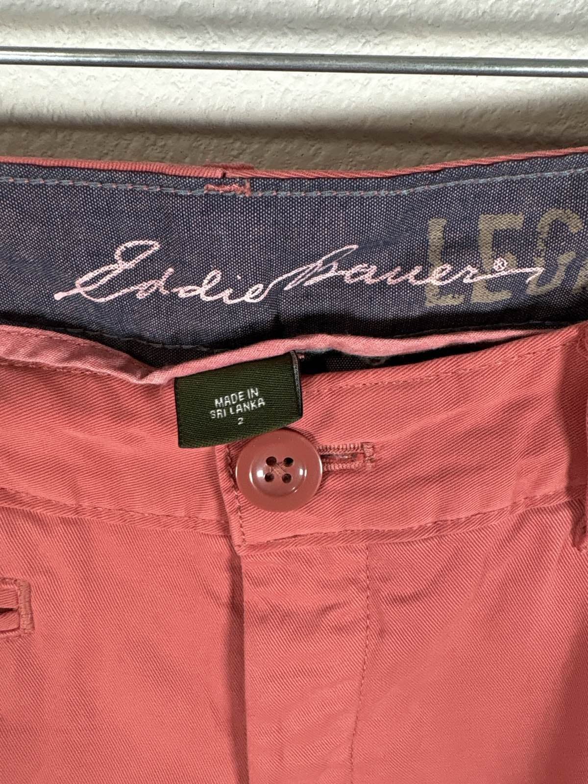 Eddie Bauer Women's Pink Salmon Chino Pants Legend Wash Straight Leg SZ 2 - Thumbnail 2