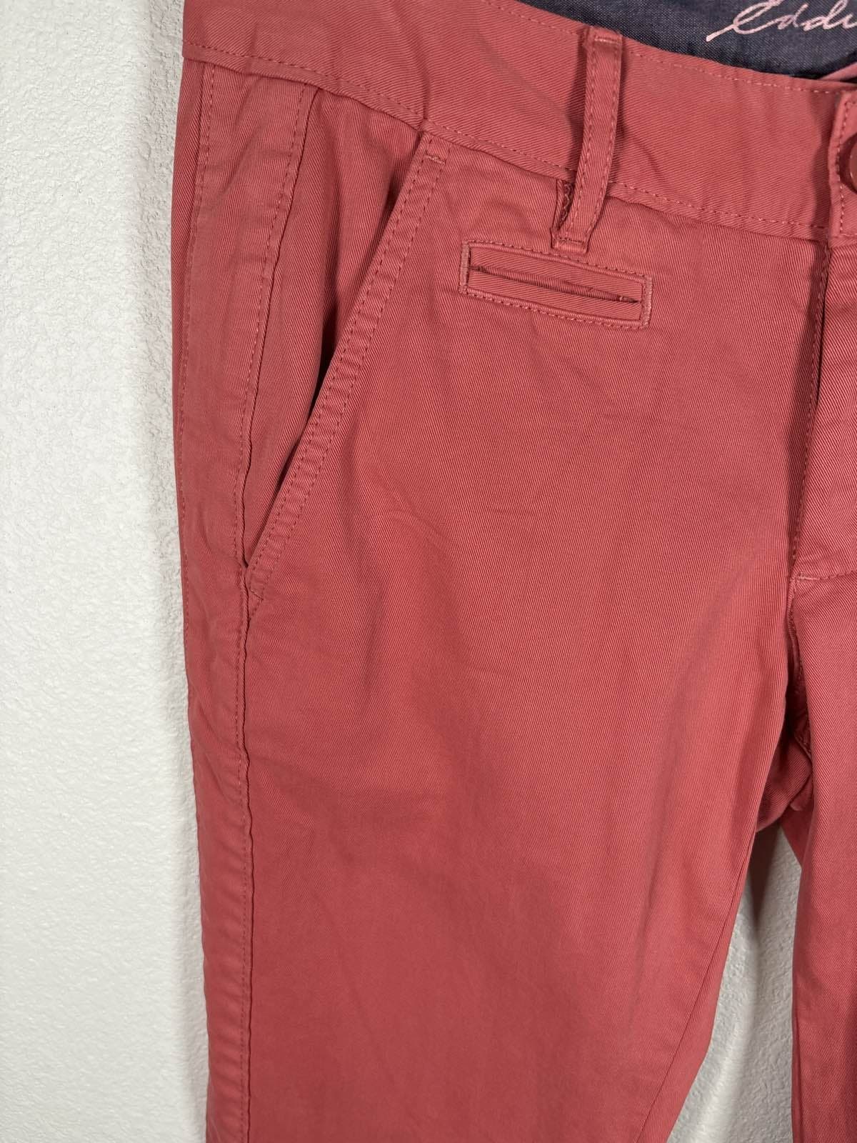 Eddie Bauer Women's Pink Salmon Chino Pants Legend Wash Straight Leg SZ 2 - Thumbnail 4