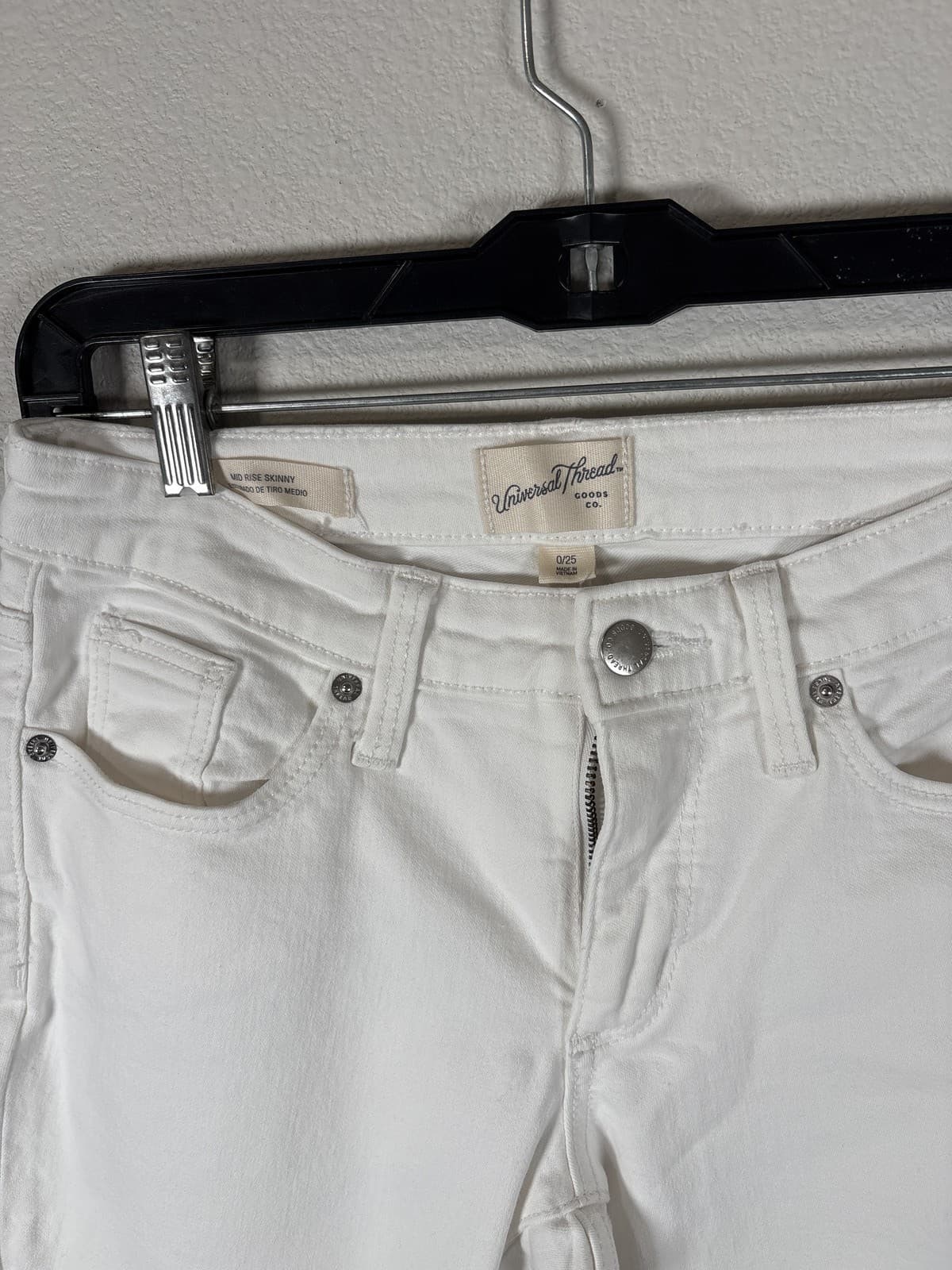Universal Thread Women's White Distressed Skinny Mid Rise Ankle Jeans Size 0 - Thumbnail 2