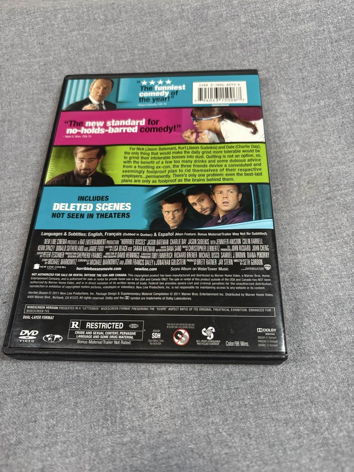 Horrible Bosses (DVD, 2011) Jason Bateman Jennifer Aniston Comedy - Thumbnail 2