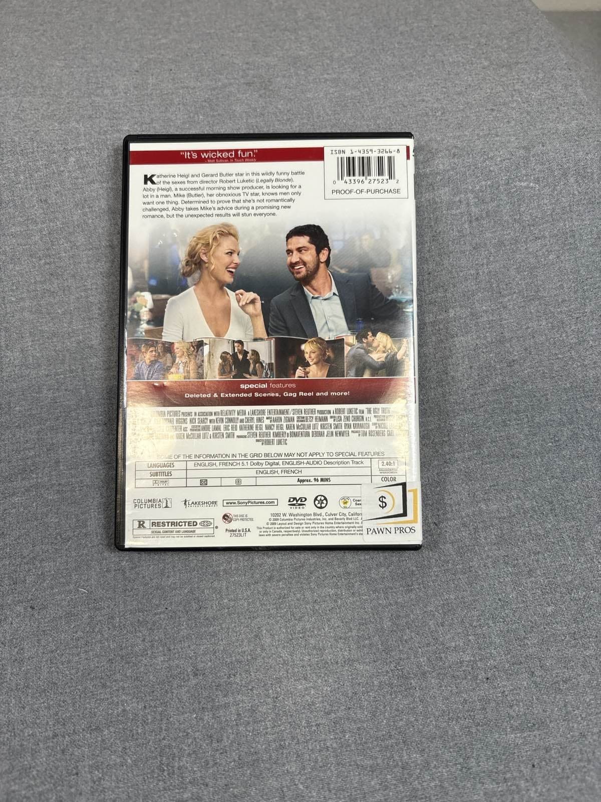 Ugly Truth DVD 2009 Katherine Heigl Gerard Butler Comedy Widescreen - Thumbnail 2
