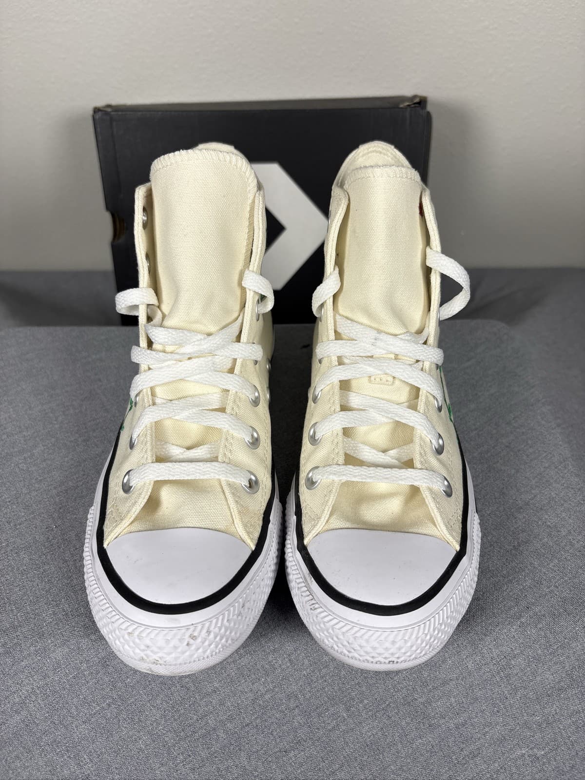Converse Chuck Taylor All Star Lily Pad Frog Garden High Sneaker Women’s 7 Men 5 - Thumbnail 2