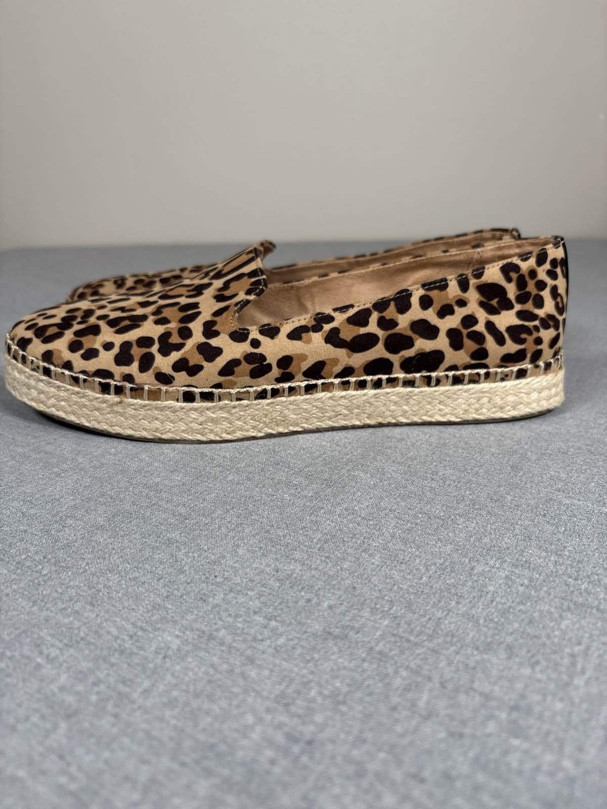 Dr. Scholl's Be Energized Leopard Print Espadrille Slip On Flats Womens 11 - Thumbnail 4