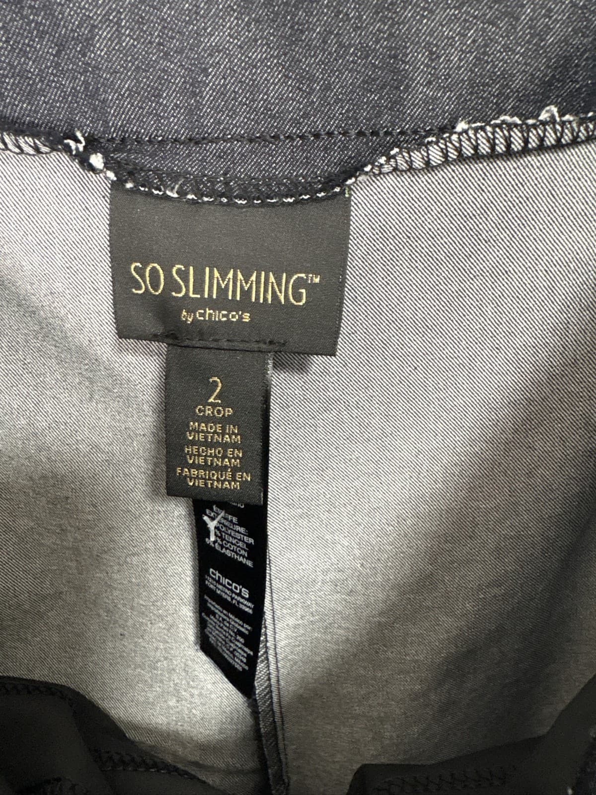 Chico's So Slimming Brigitte Crop Pants Women's Stretch Pull-On Dark Gray SZ 12 - Thumbnail 3