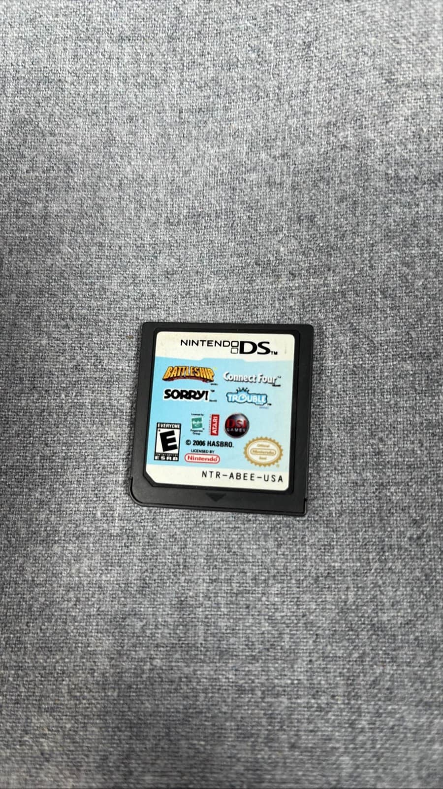Nintendo DS Battleship Connect Four Sorry Trouble Board Game Cart