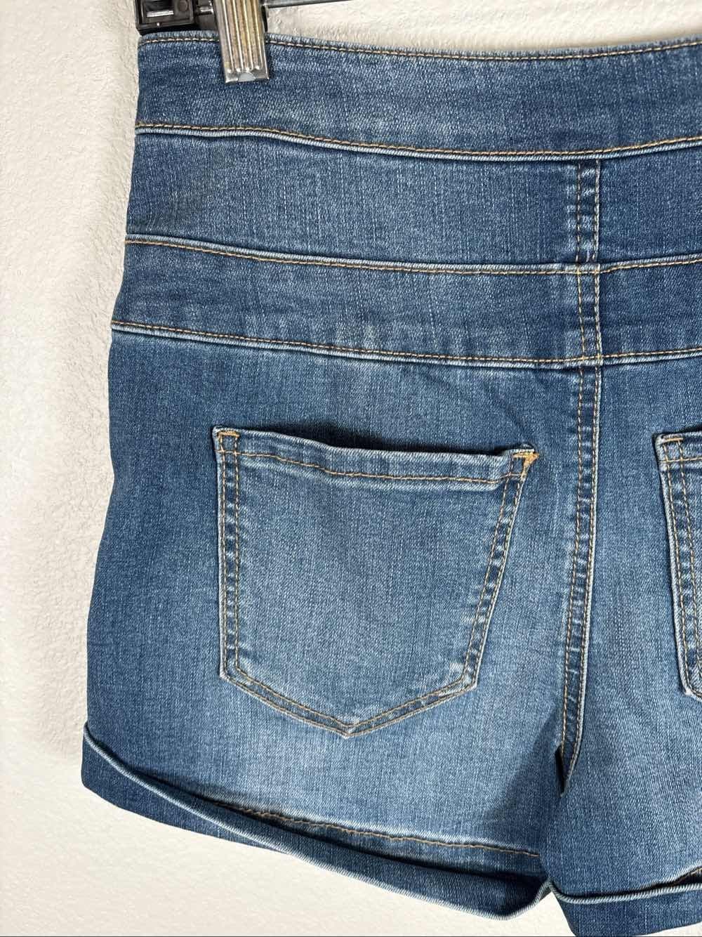 Tinseltown Women's Blue High Rise Distressed Button Fly Denim Jean Shorts 3 - Thumbnail 6