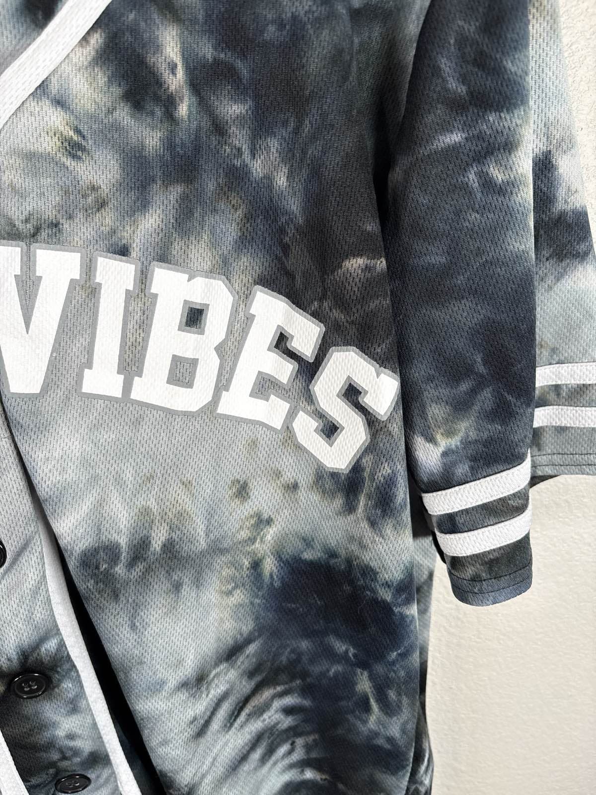 Belle & Tweed Good Vibes Tie Dye Baseball Jersey Shirt Top Women's L/XL - Thumbnail 4