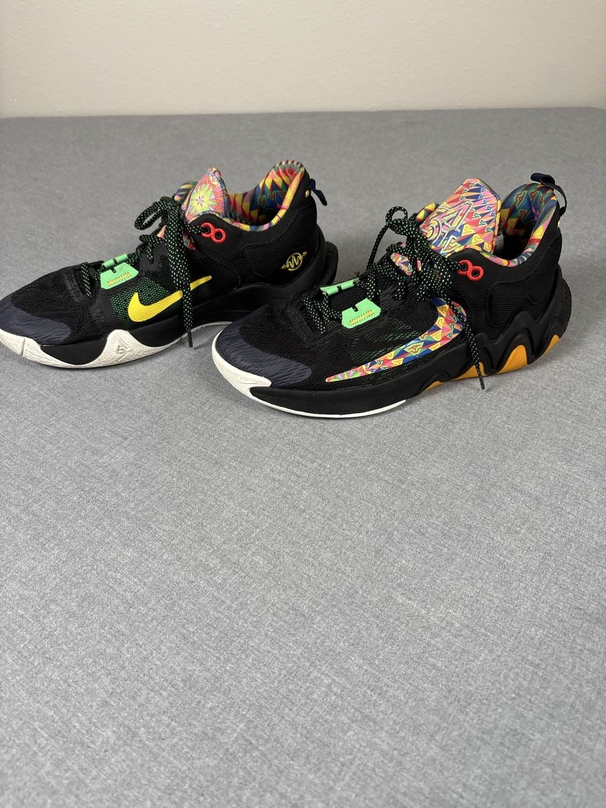 Nike Giannis Immortality 2 Black Rainbow Kaleidoscope Basketball Shoes Y6 - Thumbnail 2
