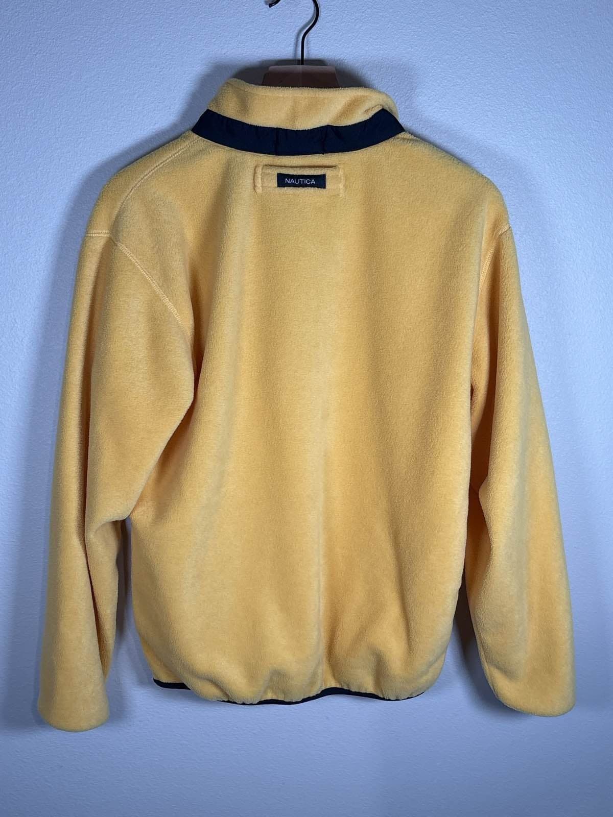 Nautica Men's Yellow Fleece 1/4 Zip J Class Logo Pullover S - Thumbnail 3