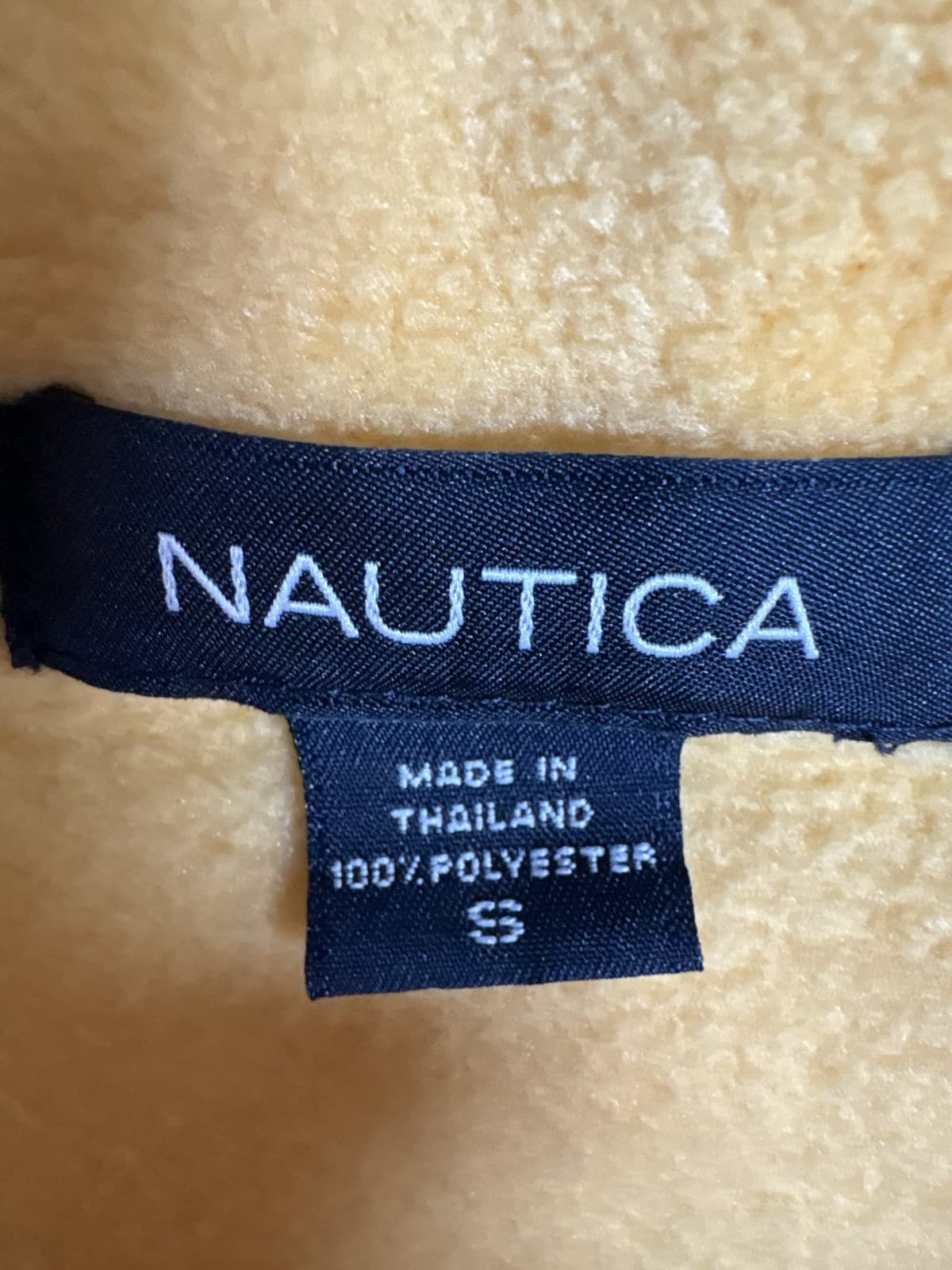 Nautica Men's Yellow Fleece 1/4 Zip J Class Logo Pullover S - Thumbnail 2