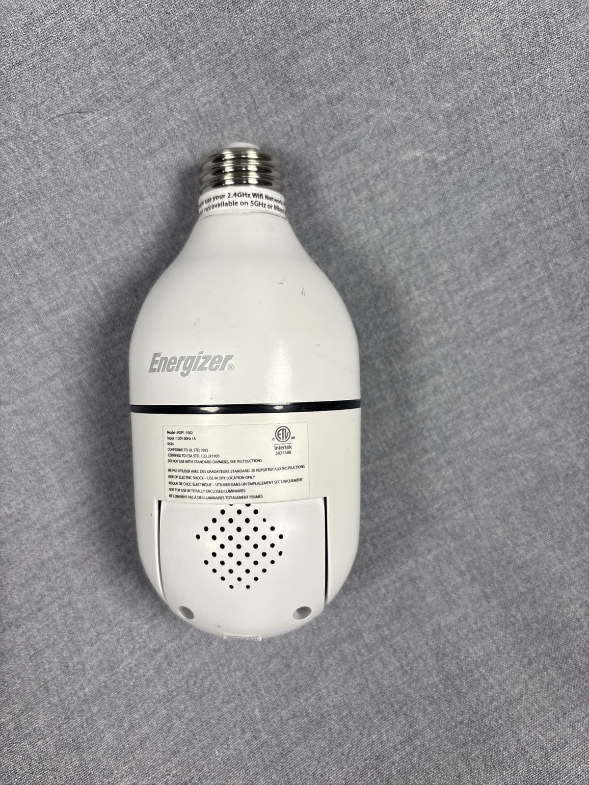 Energizer Smart WiFi Light Bulb Security Camera Pan Tilt 1080p White - Thumbnail 2