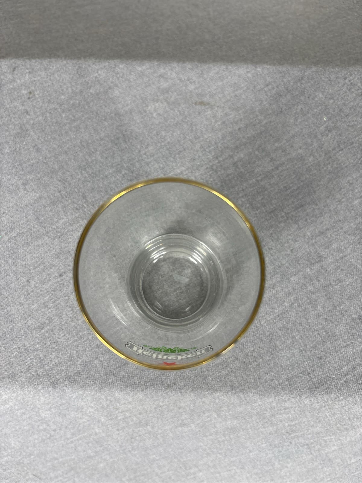 Heineken Beer Glass Gold Rim Red Star Logo Barware Pilsner - Thumbnail 4