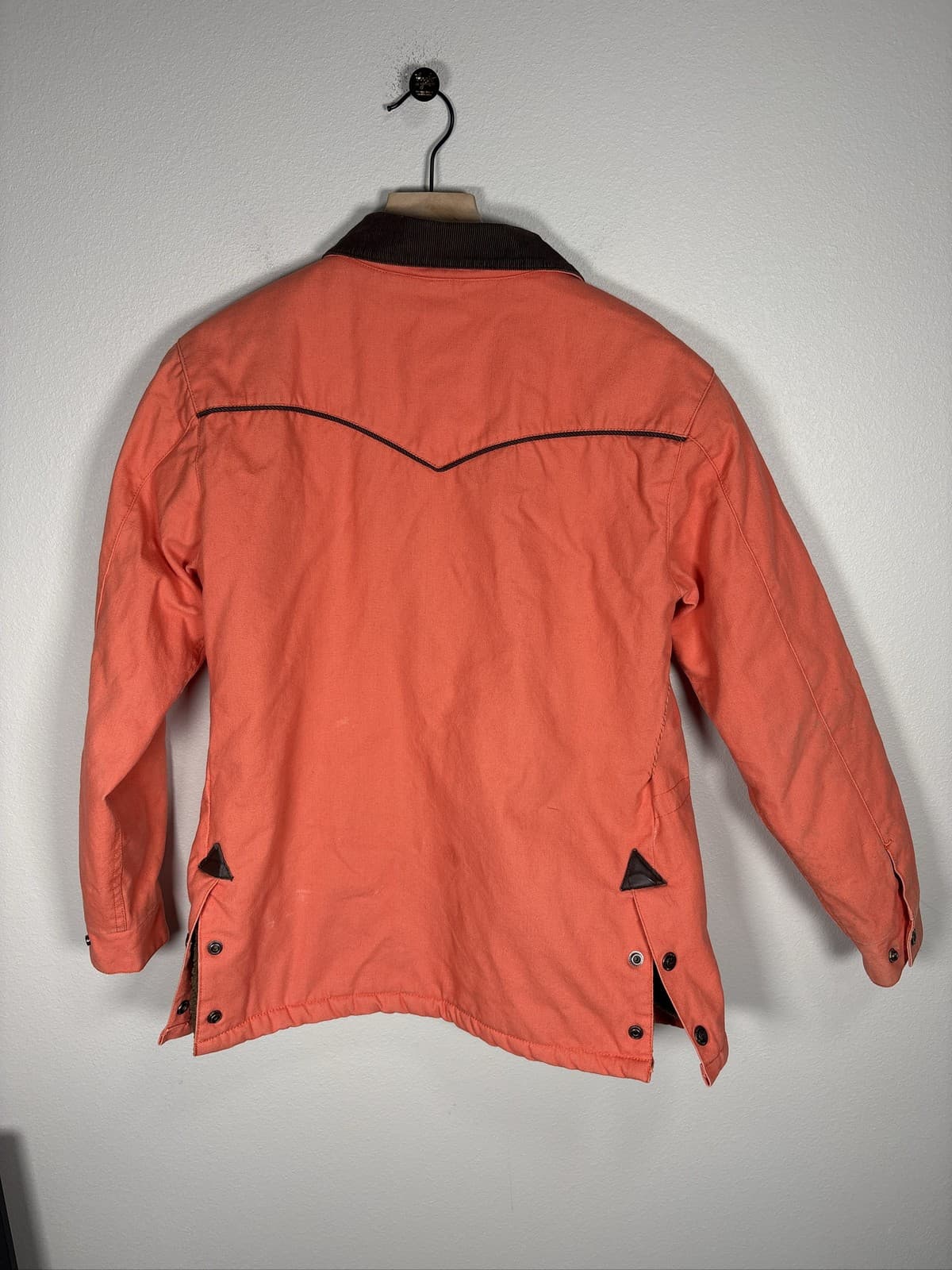 Powder River Outfitters Womens Canvas Barn Jacket Peach Sherpa Lined M - Thumbnail 4