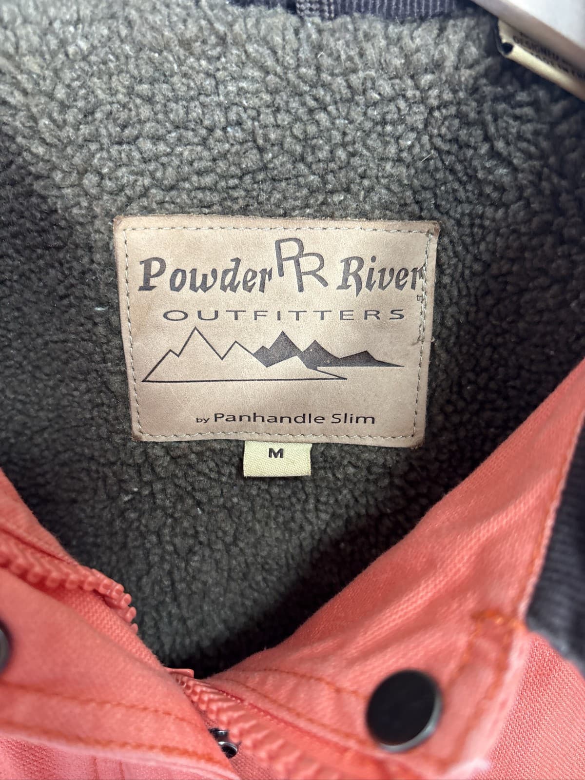 Powder River Outfitters Womens Canvas Barn Jacket Peach Sherpa Lined M - Thumbnail 2