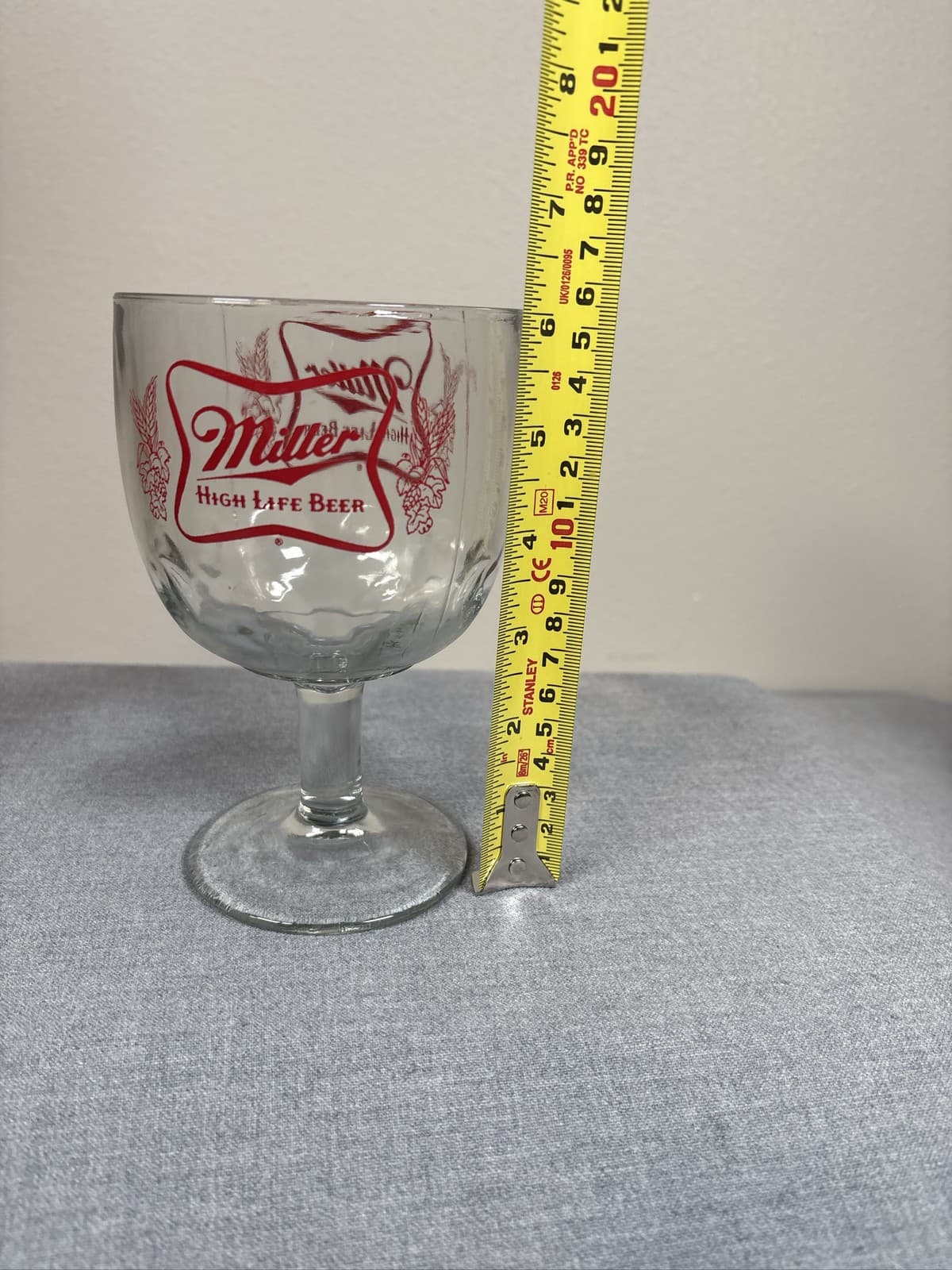 Miller High Life Beer Goblet Glass Dimpled Mug Goblet 6” - Thumbnail 7