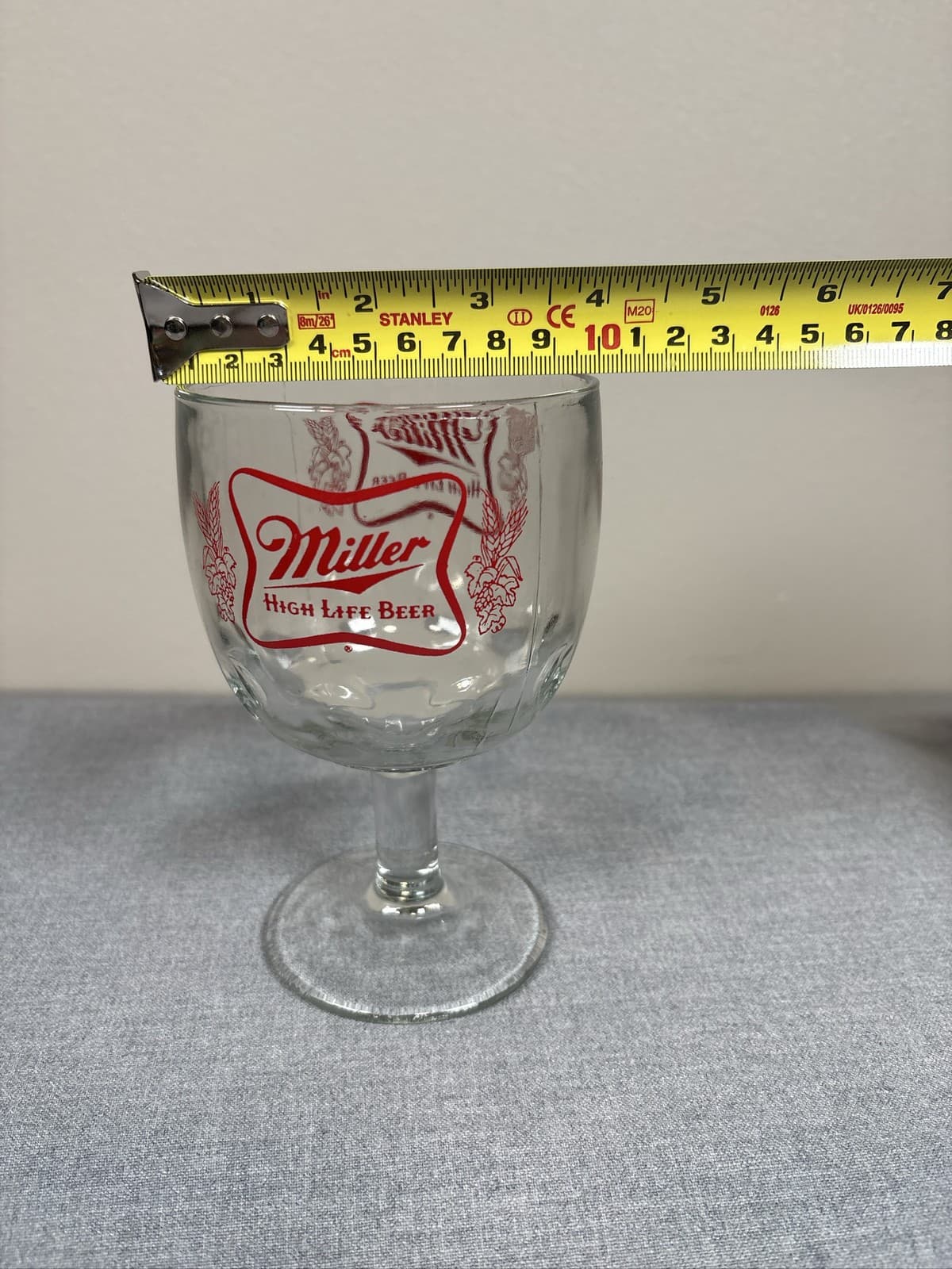 Miller High Life Beer Goblet Glass Dimpled Mug Goblet 6” - Thumbnail 8