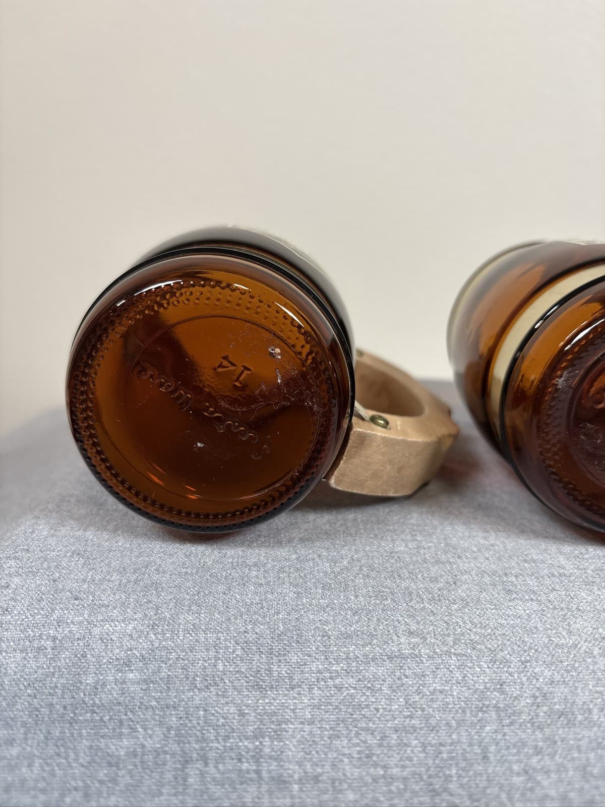 3 Grain Belt Siesta Ware Brown Beer Barrel Mugs Wood Handles - Thumbnail 13