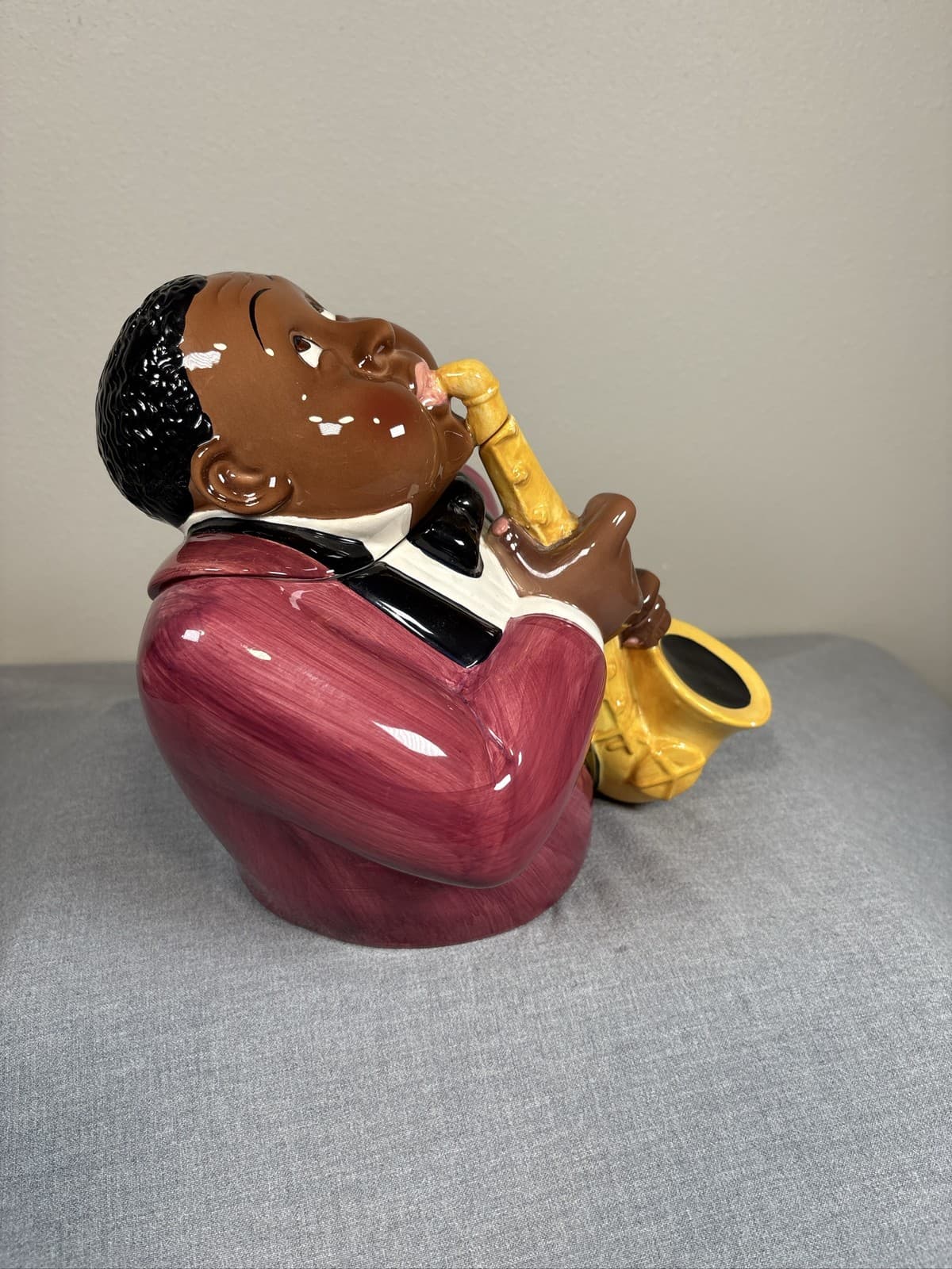 Vintage Clay Art 1995 San Francisco Jazz Player Cookie Jar - Thumbnail 3