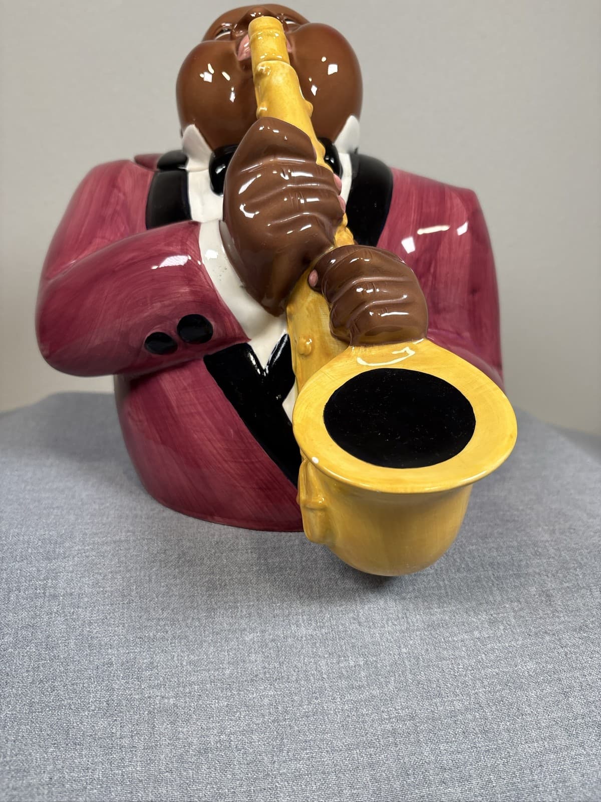 Vintage Clay Art 1995 San Francisco Jazz Player Cookie Jar - Thumbnail 2
