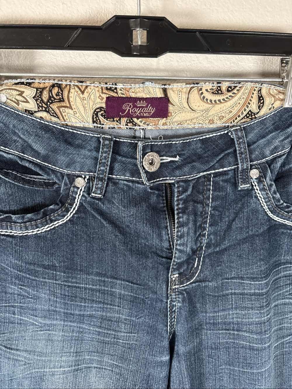 Royalty For Me Womens Blue Skinny Jeans Mid Rise Stretch Dark Wash Size 10 - Thumbnail 2