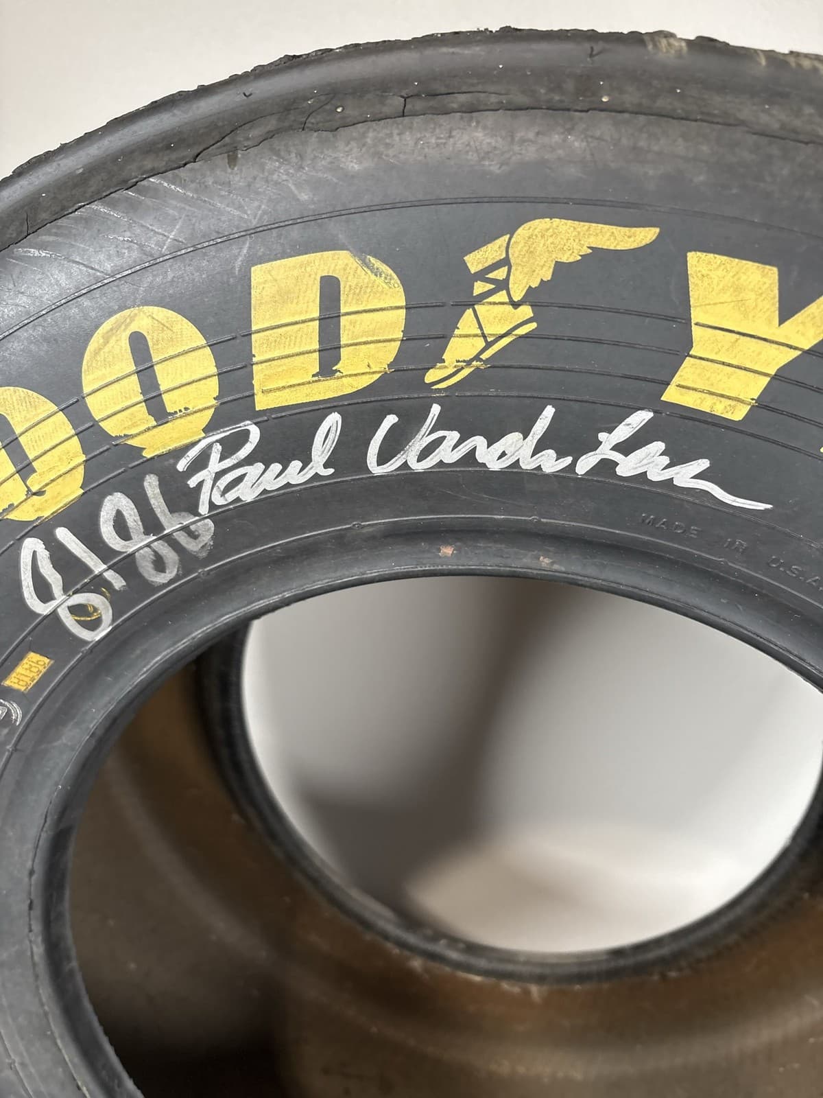 VTG Darrell Waltrip NASCAR Race Used Tire Signed By Buddy, Todd Parrott & More - Thumbnail 2