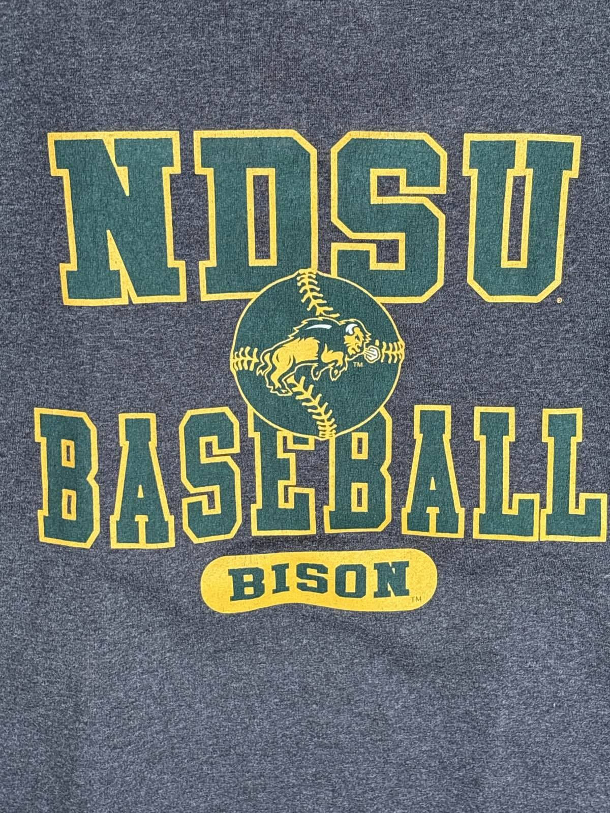NDSU Bison Baseball T-Shirt Gray Adult S - Thumbnail 2