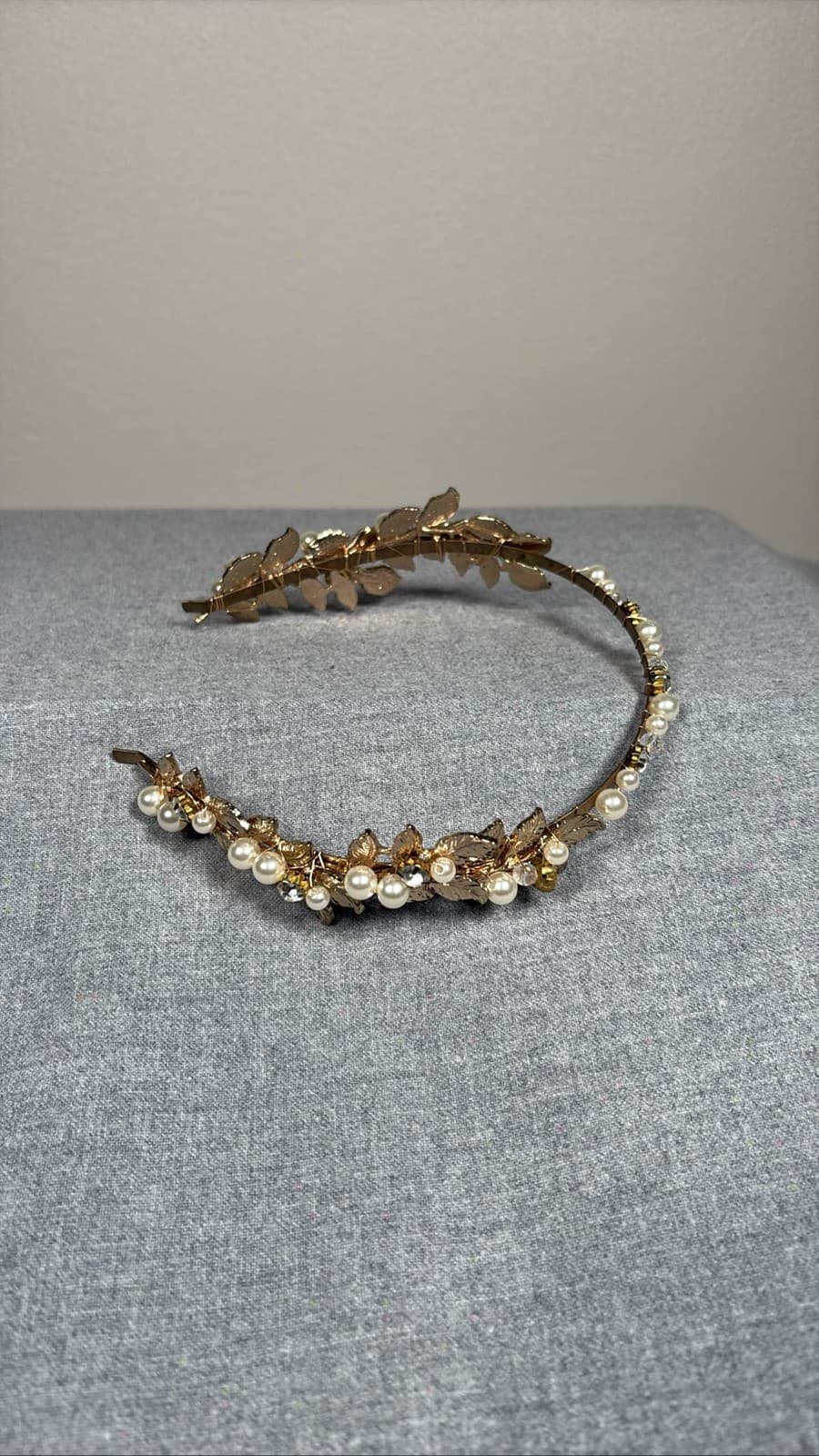 Pearl Leaf Headband Wedding Bridal Tiara Prom Hair Accessory