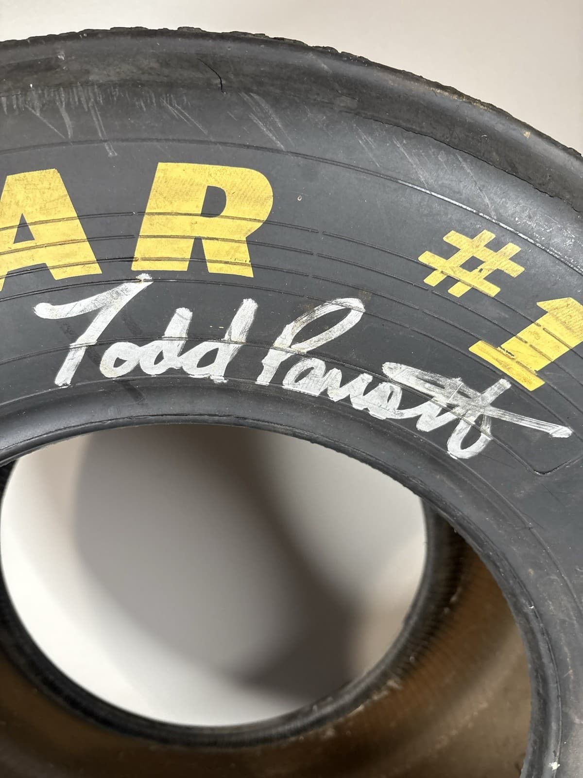 VTG Darrell Waltrip NASCAR Race Used Tire Signed By Buddy, Todd Parrott & More - Thumbnail 3