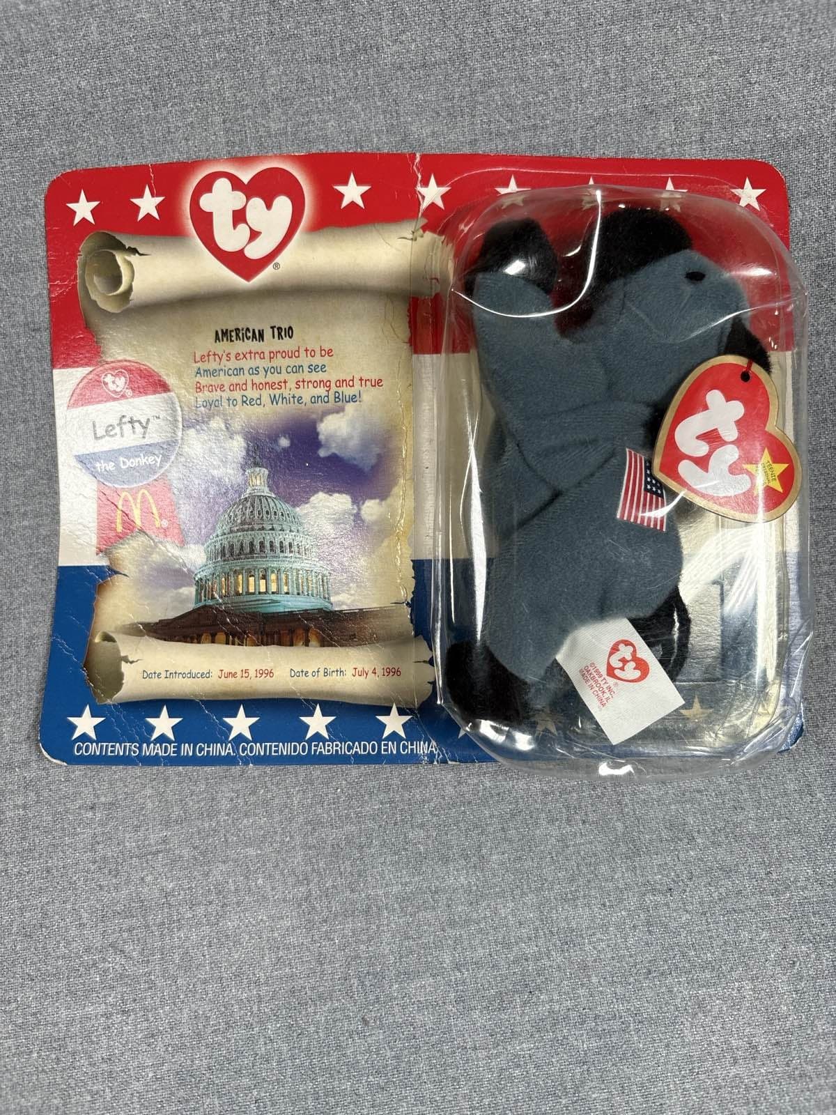 McDonald's Teenie Beanie Baby Lefty 1996