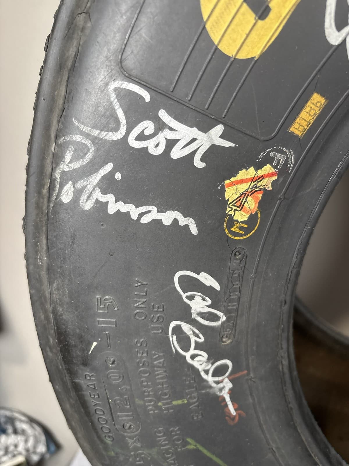 VTG Darrell Waltrip NASCAR Race Used Tire Signed By Buddy, Todd Parrott & More - Thumbnail 5
