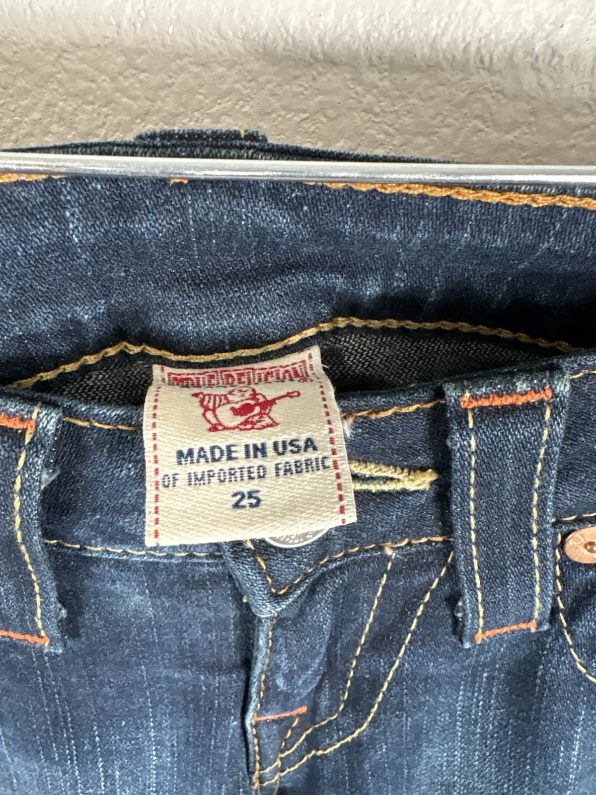 True Religion Billy World Tour Jeans Women’s 25 Blue Denim Straight Leg USA - Thumbnail 5