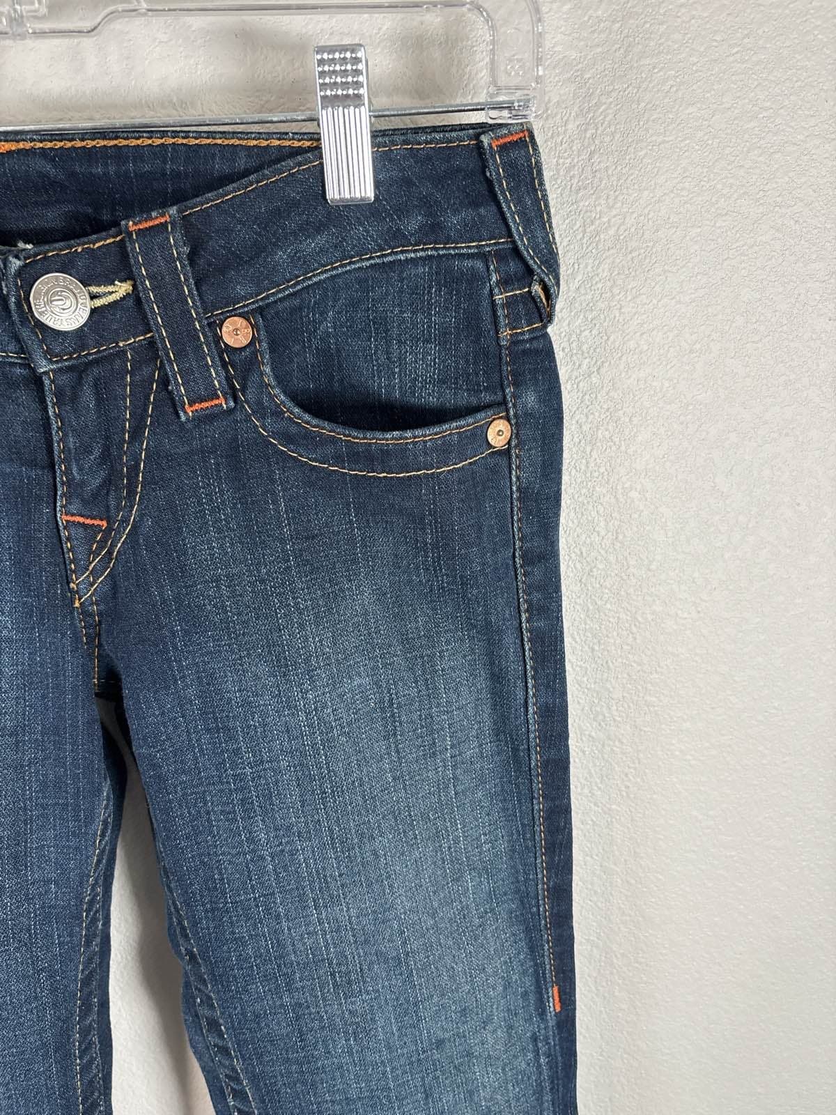 True Religion Billy World Tour Jeans Women’s 25 Blue Denim Straight Leg USA - Thumbnail 3
